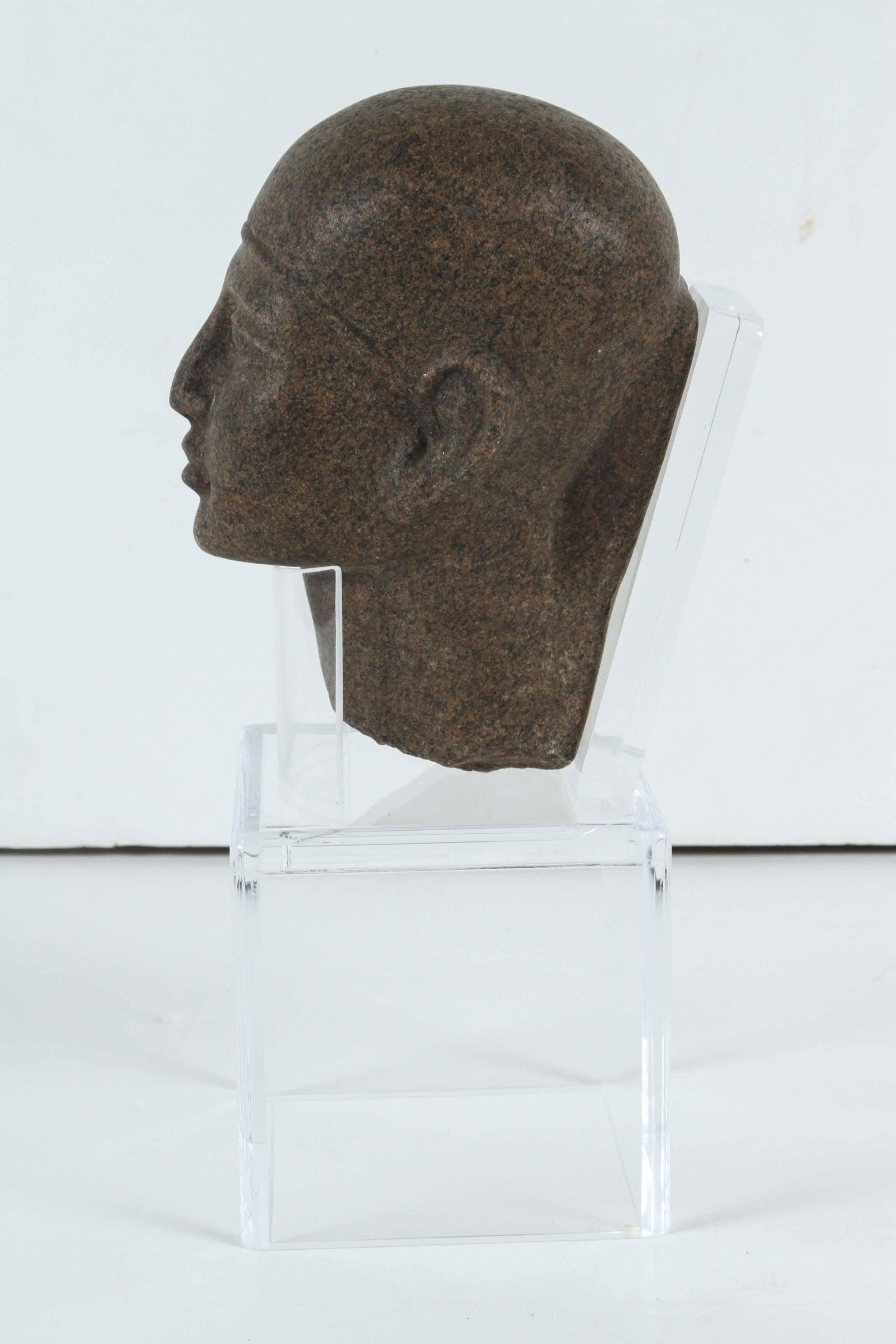 18th Century and Earlier Late Period, Egyptian Granite Bust