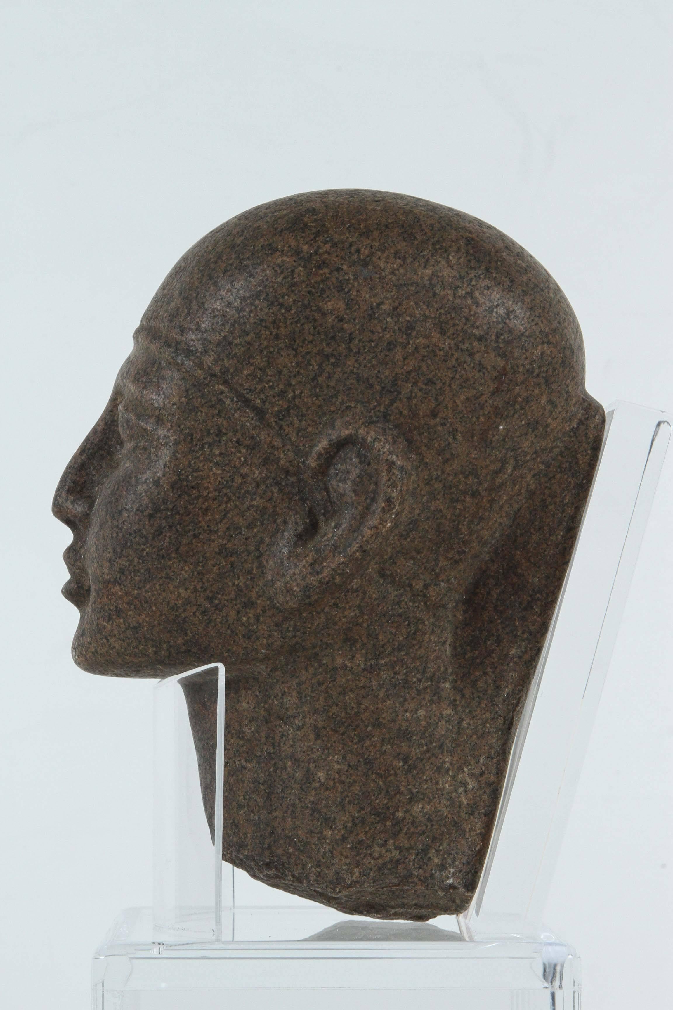 Late Period, Egyptian Granite Bust 1