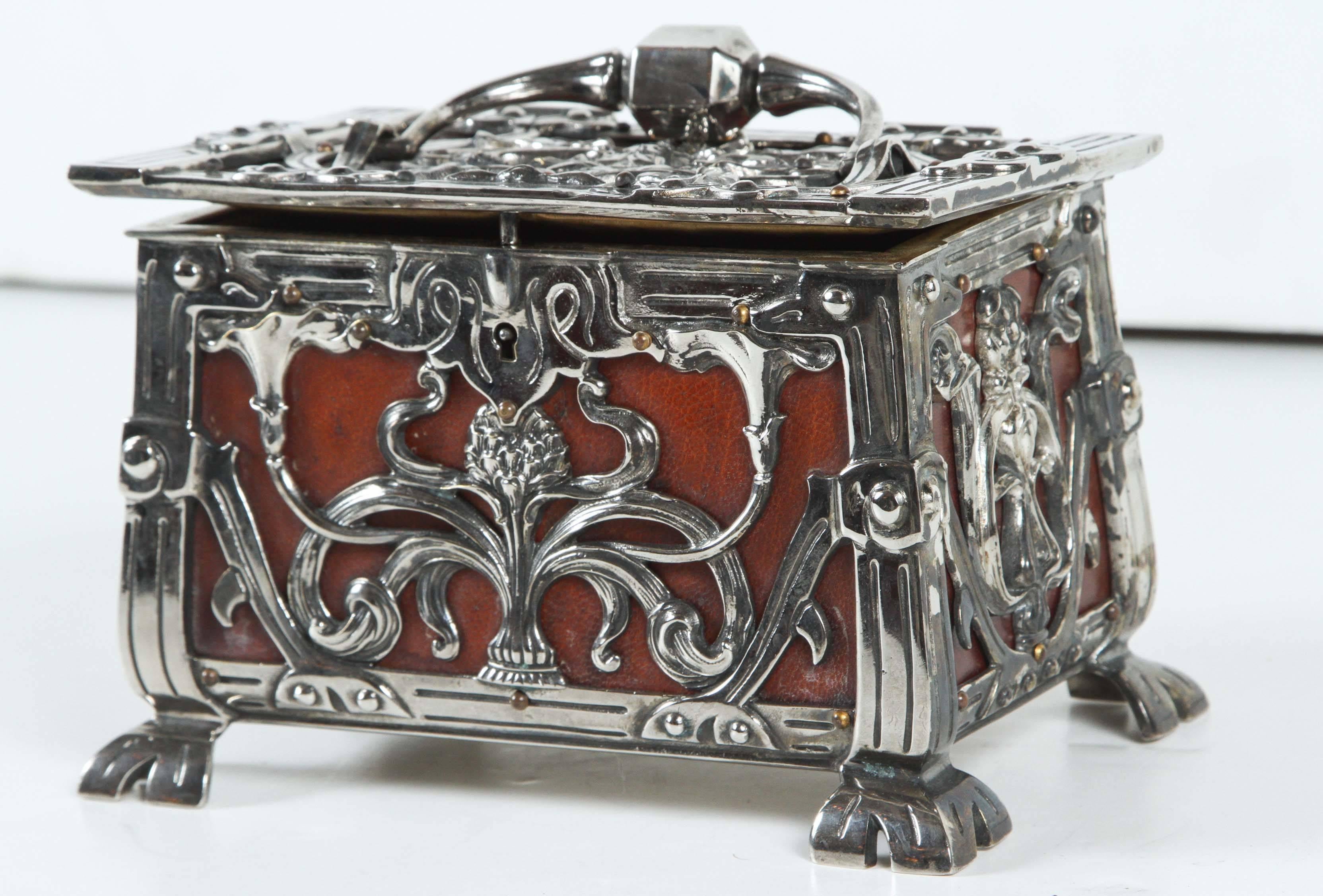 Cast 19th Century, Vibrant, Art Nouveau Box