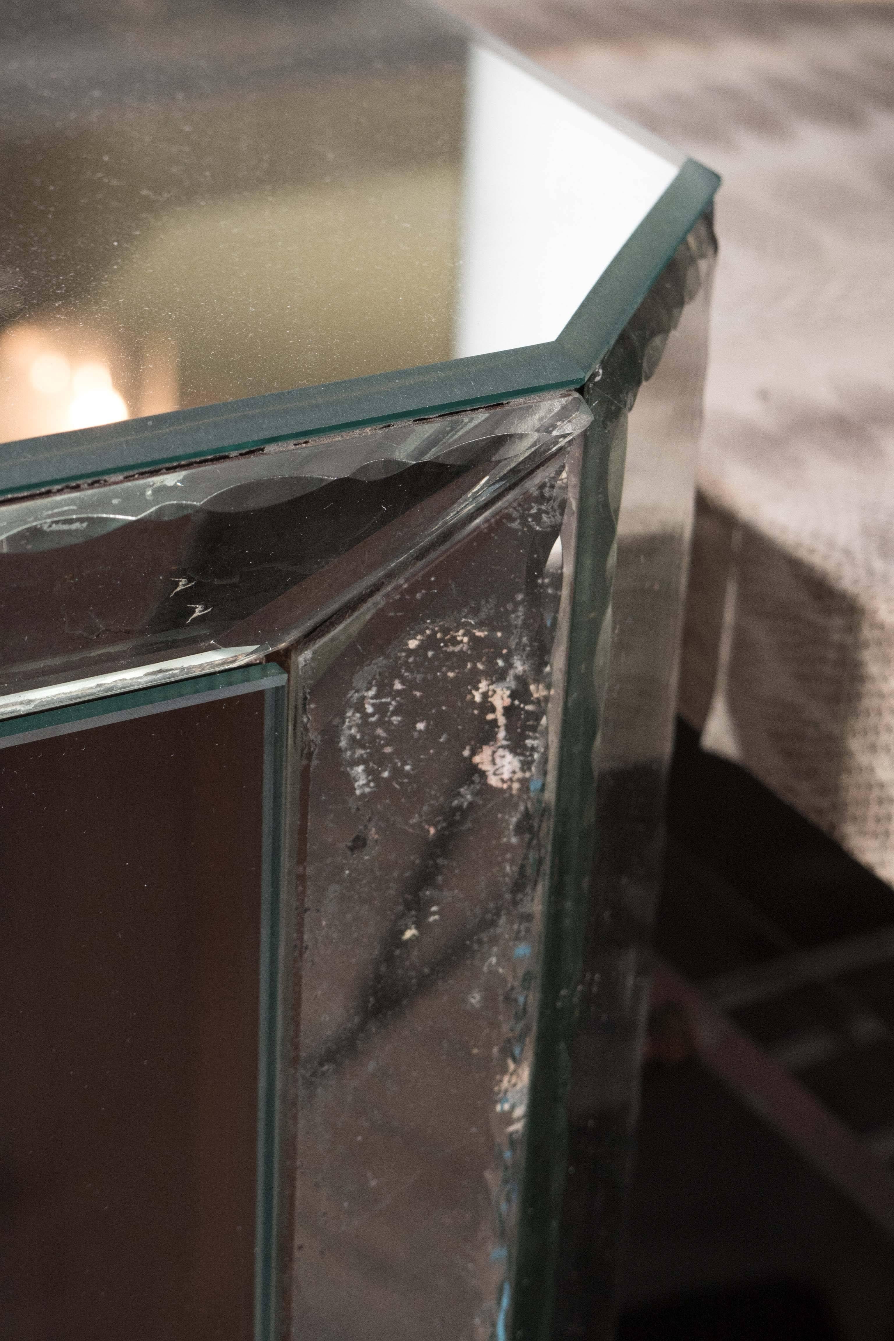 1940s French Mirrored Dresser with Pie Crust Edges and Ebony Base 3