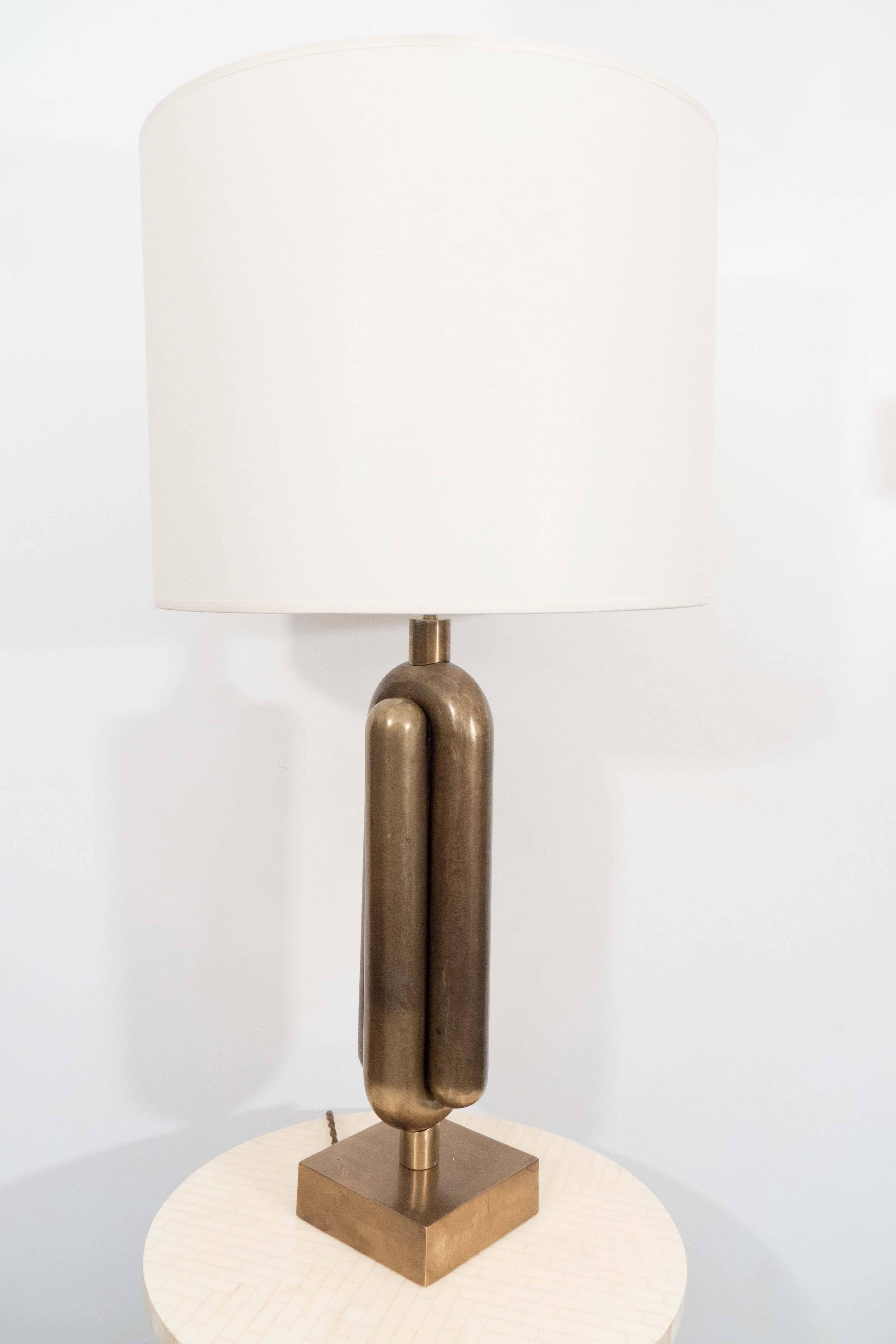20th Century Sculptural Brass Table Lamps