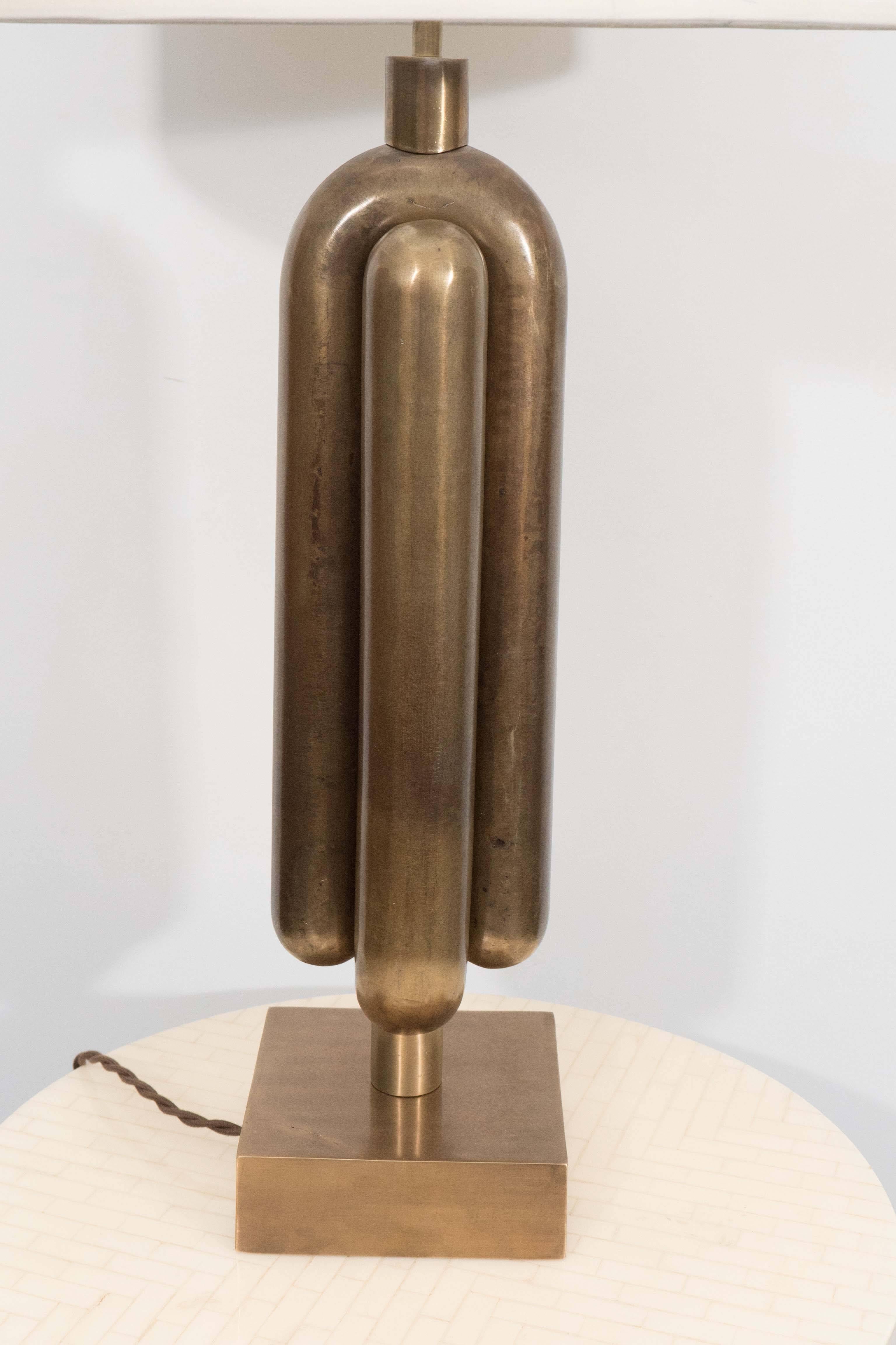 Sculptural Brass Table Lamps 1