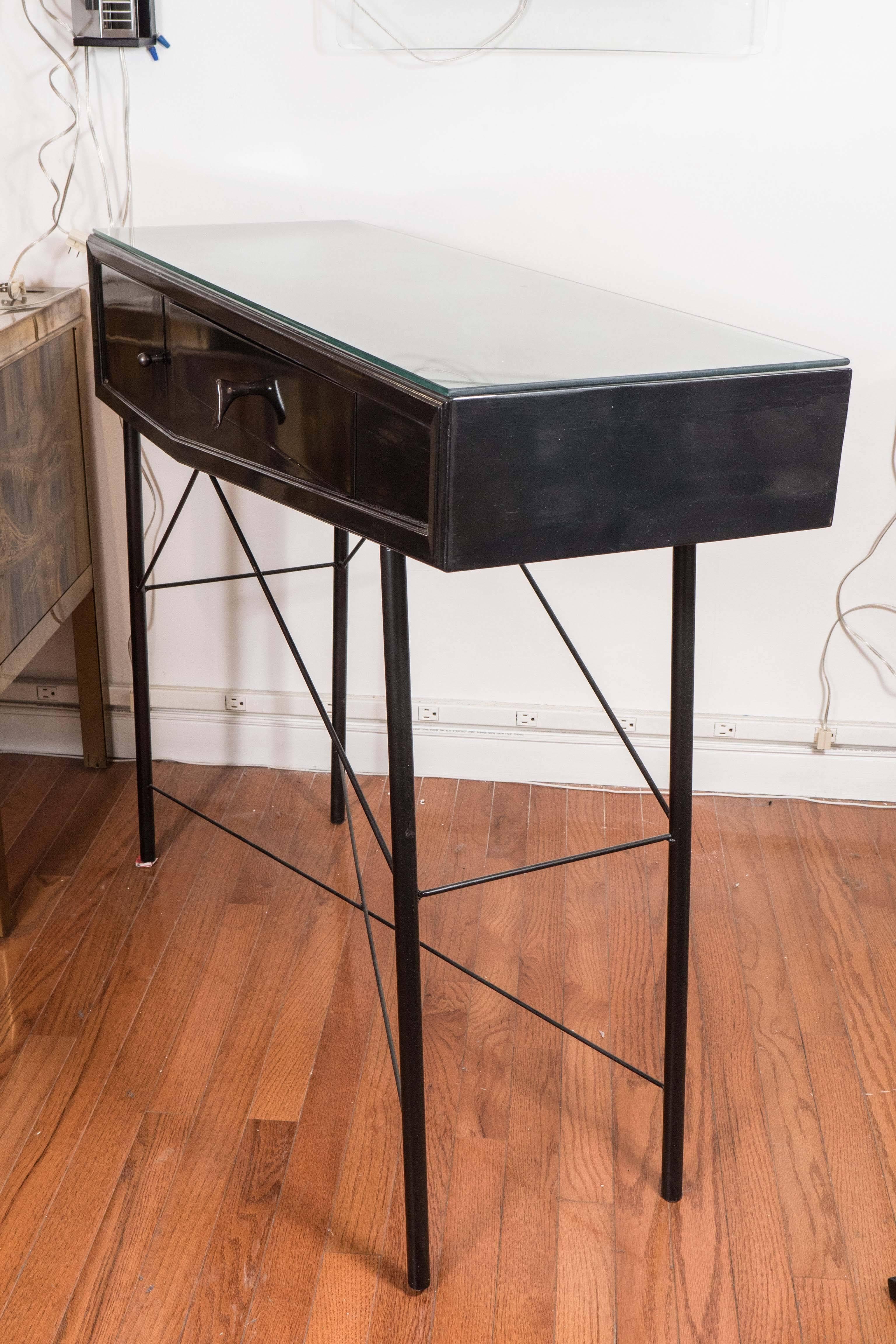 Mid-20th Century Lacquered Wood Console Table