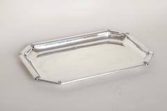 Jean E. Puiforcat French Art Deco Silver Serving Tray in the Bayonne Pattern