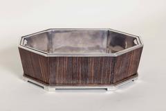 G. Keller Freres French Art Deco Macassar Ebony & Sterling Silver Centerpiece
