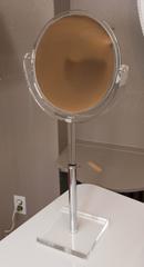 Mid-Century Lucite and Chrome Adjustable Table Mirror