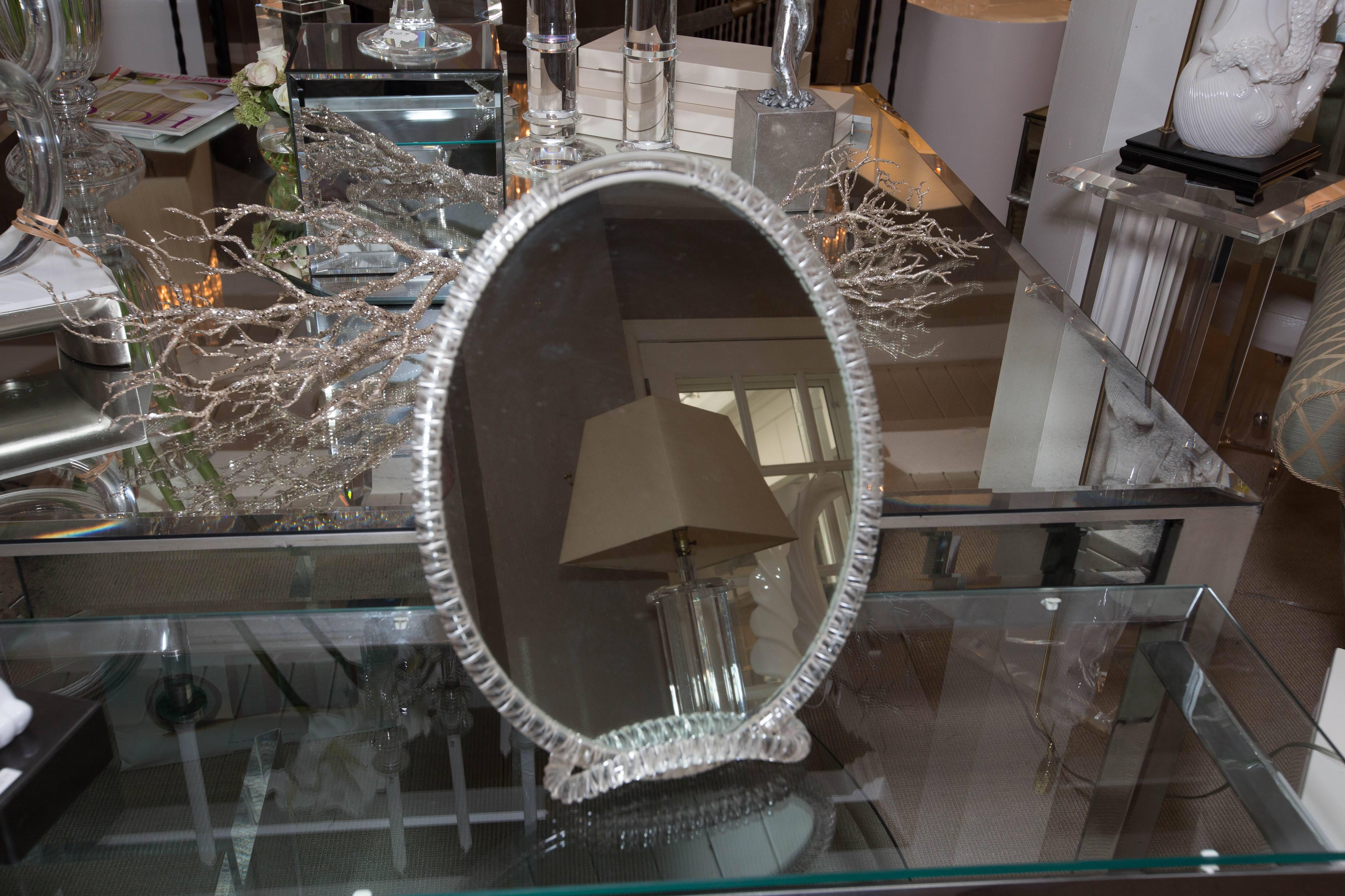 Exquisite Lucite Table Mirror In Excellent Condition In Water Mill, NY