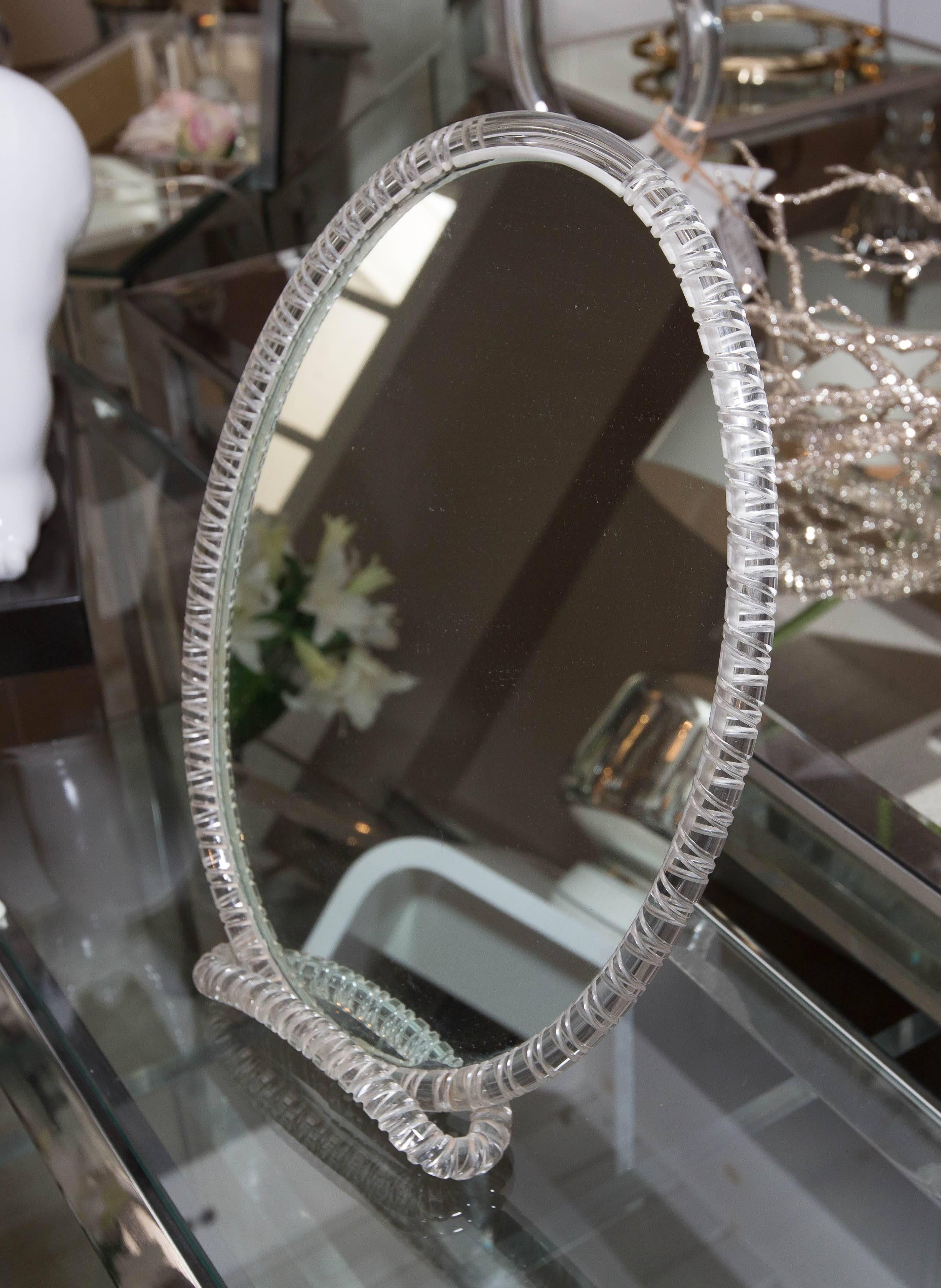 Mid-20th Century Exquisite Lucite Table Mirror