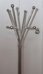Chrome Tubular Coat Rack with Ball Detail at Top