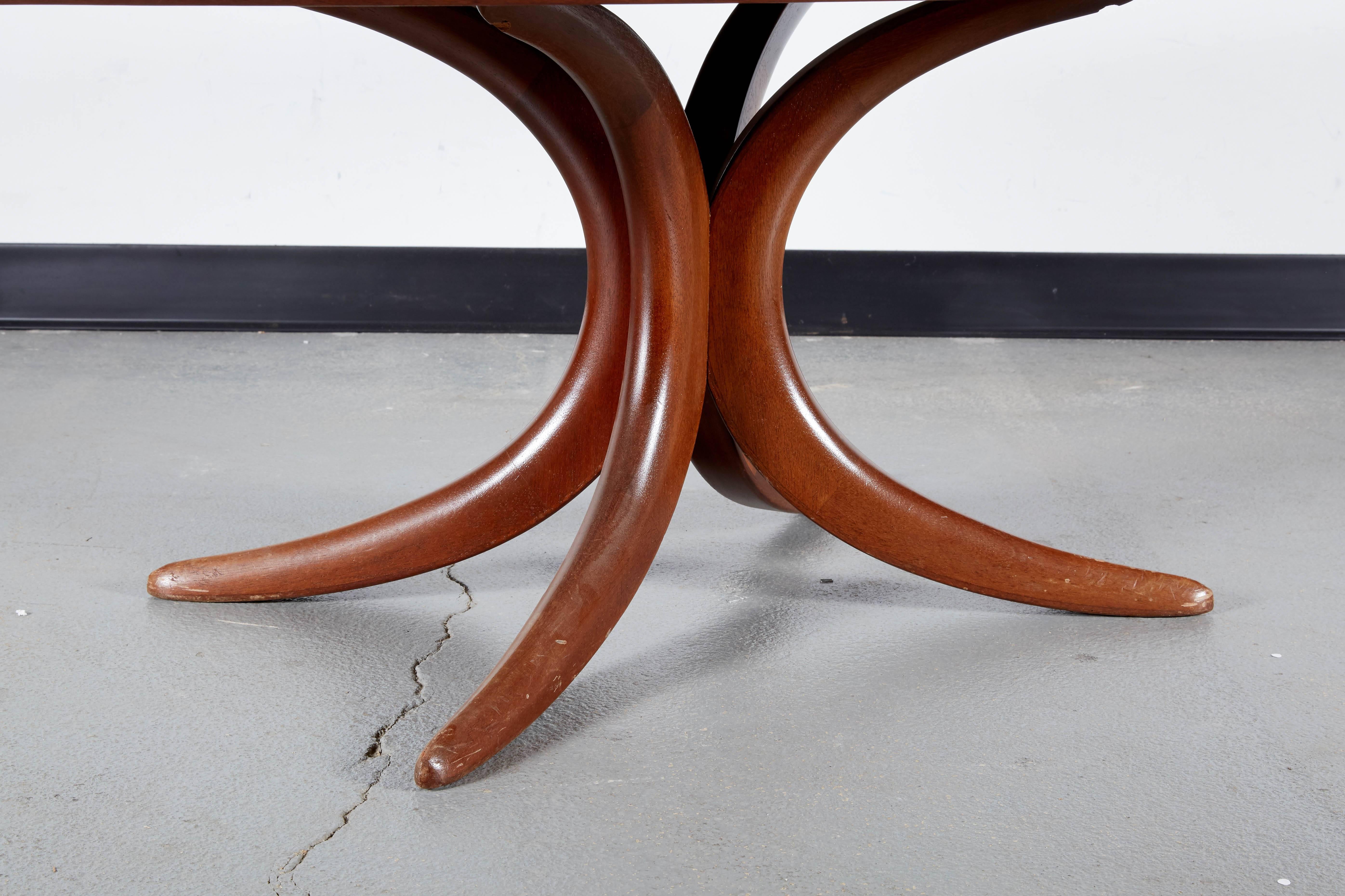 Postmodern Oval Mahogany Coffee Table 1