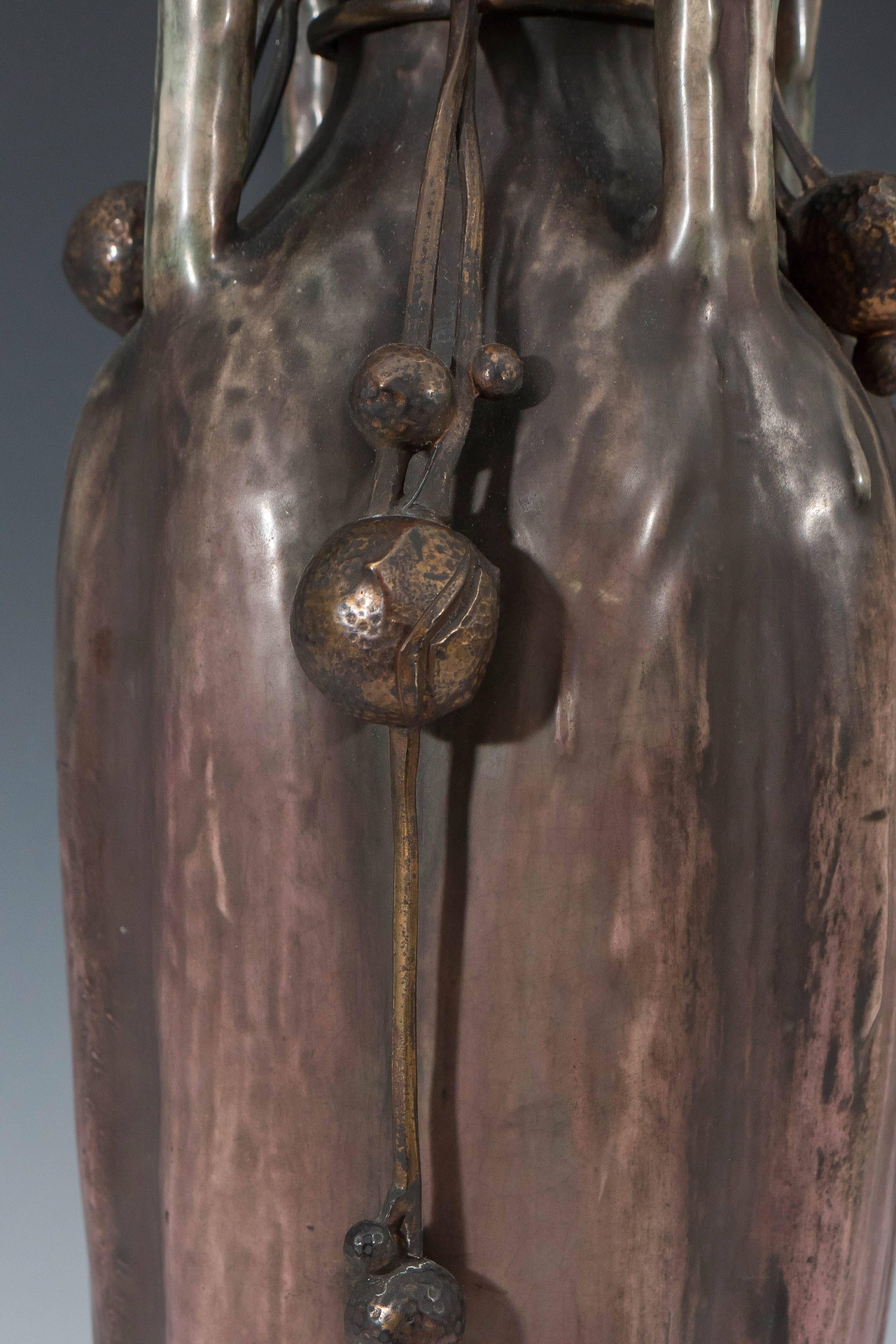 Austrian Art Nouveau Amphora 'EDDA' Vase Lamp with Bronze Mounts For Sale 6