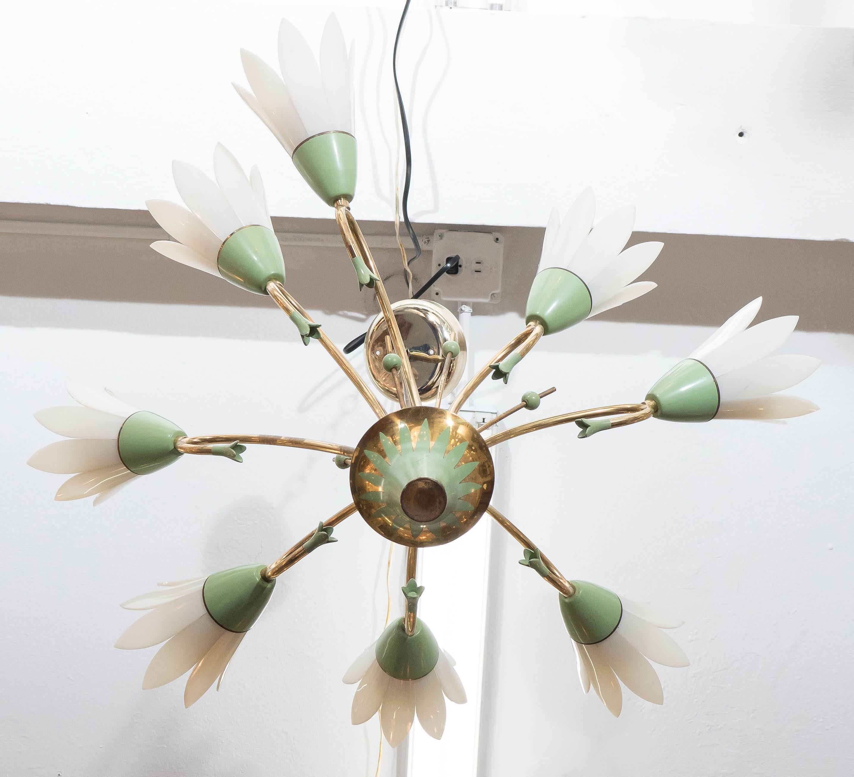 1960s Floral Eight-Light Chandelier 2