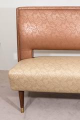 Brody Seating Co. Vinyl Settee or Banquette on Tapered Legs