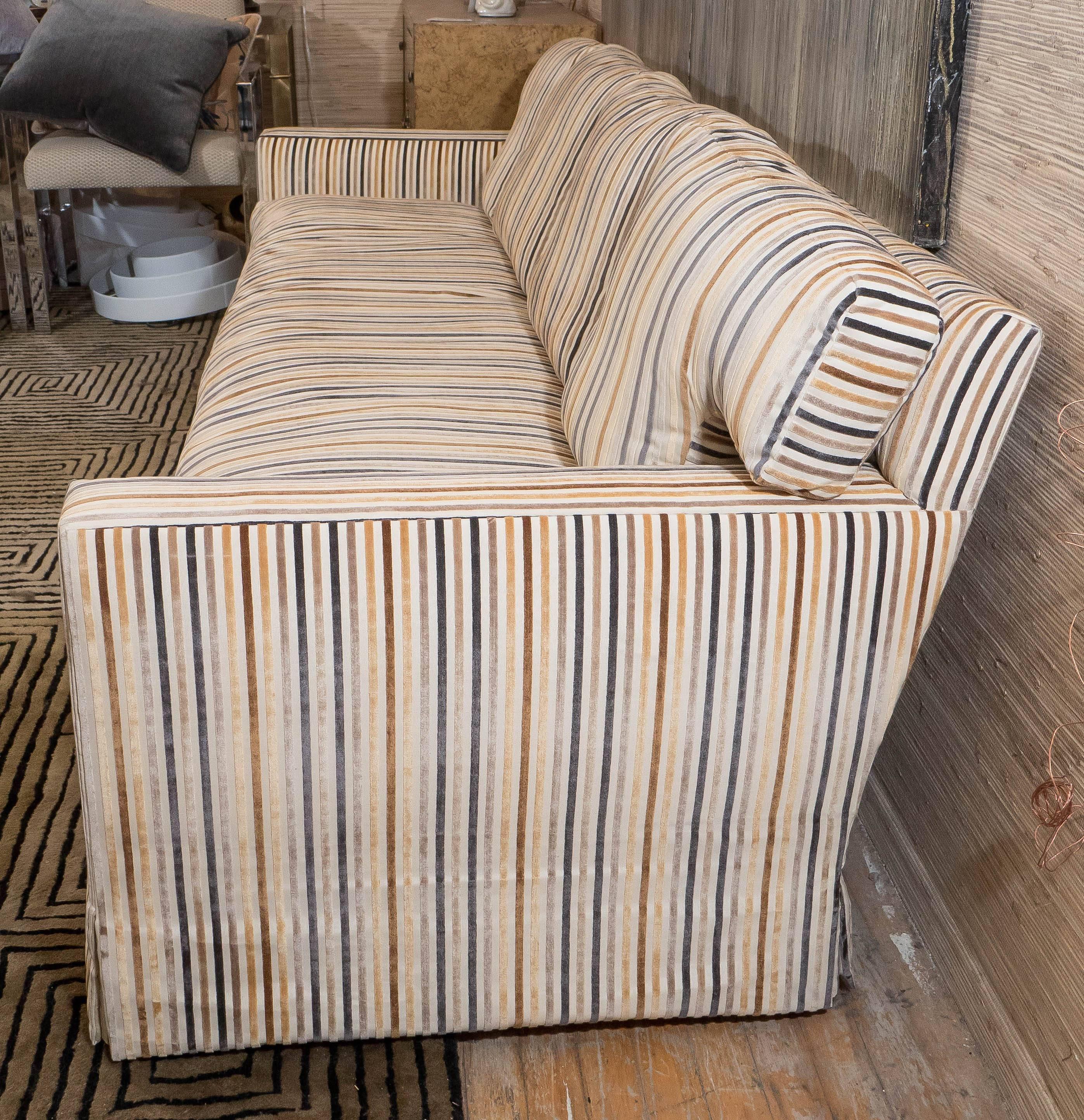 striped velvet sofa