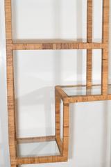 Rattan Etagere in the Styles of the Bielecky Bros or Milo Baughman