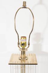 Gaetano Sciolari Brass Lamp with Hanging Glass Rods