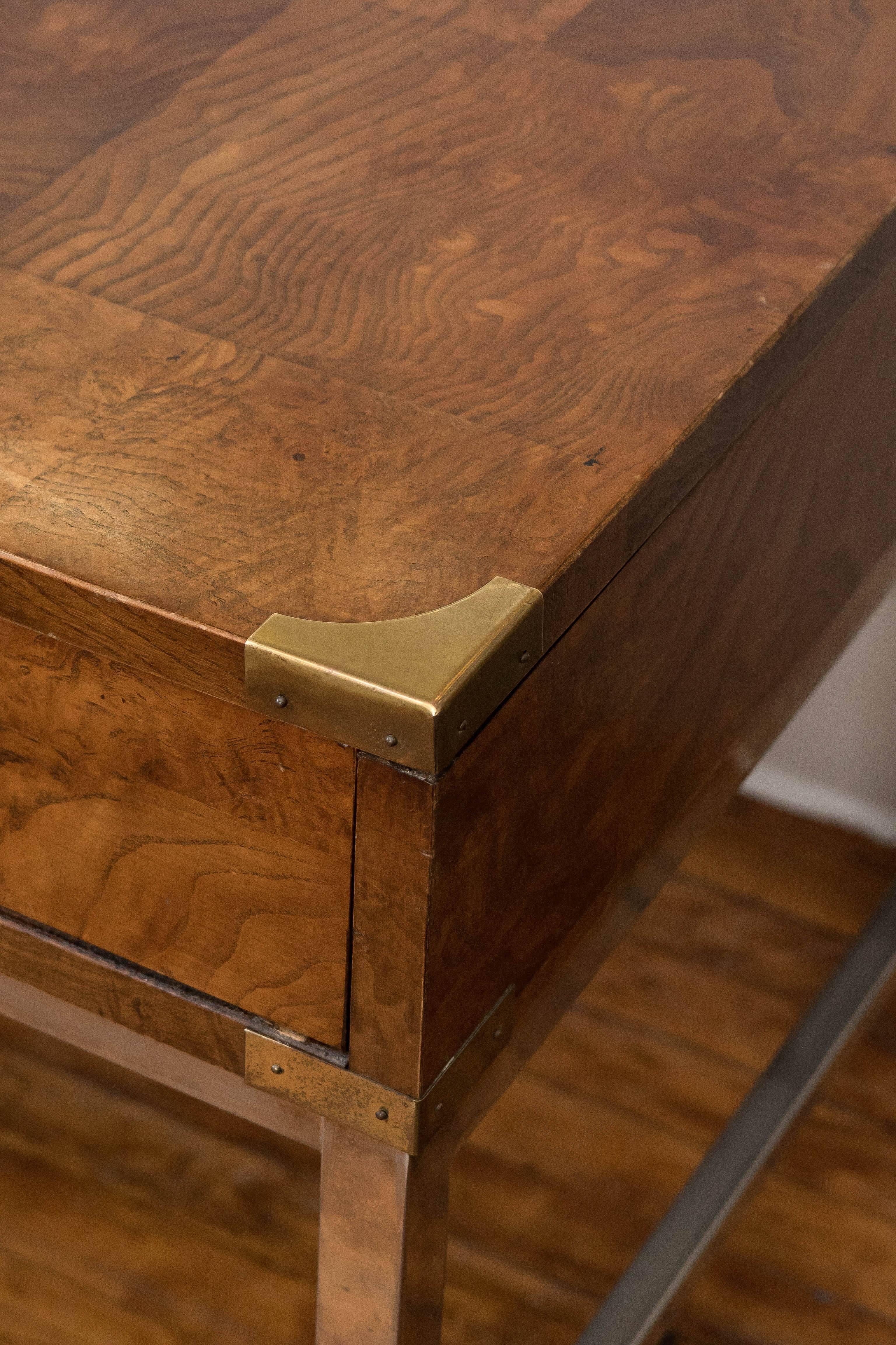 Mid-Century Modern Bernhardt Campaign Style Desk