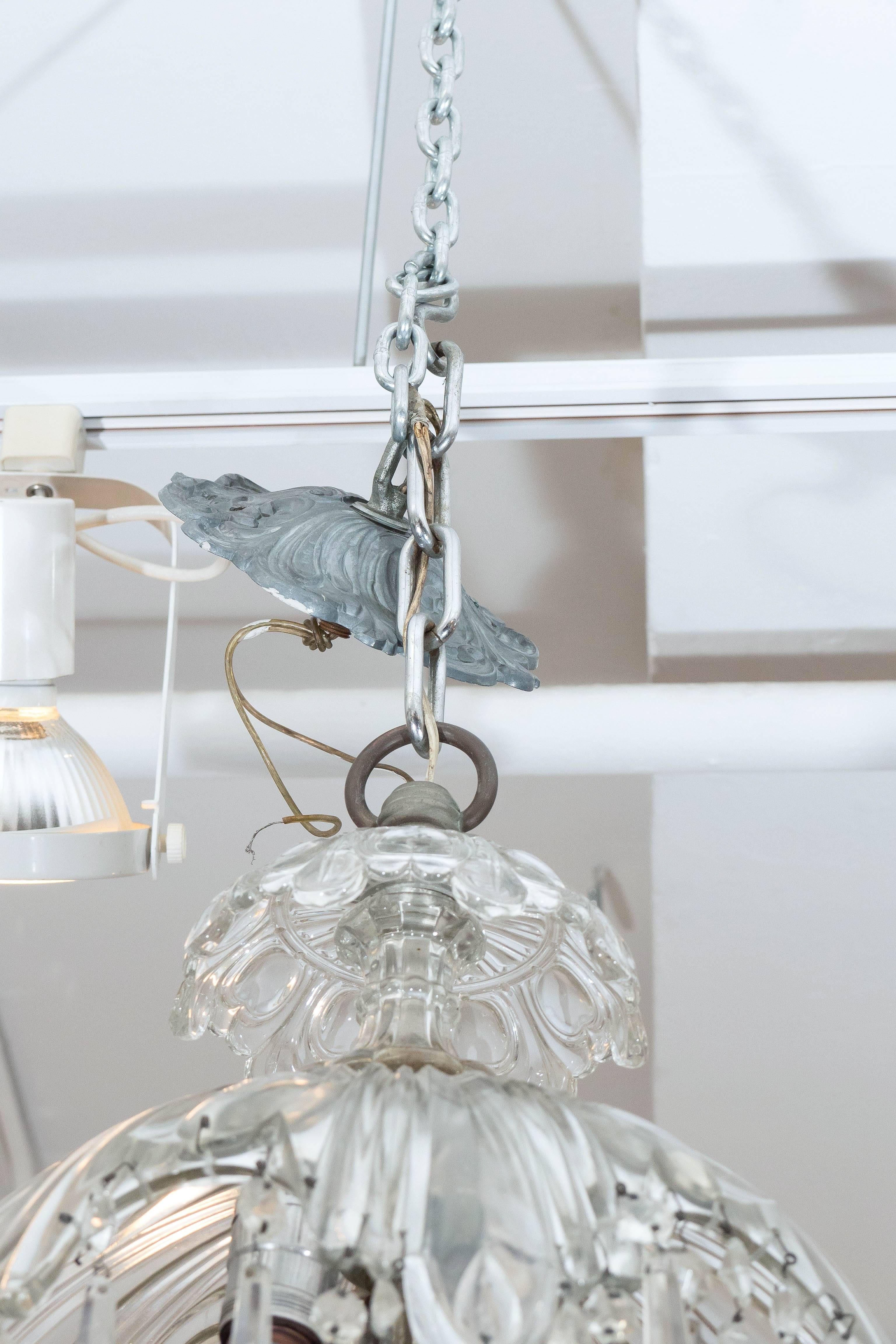 French Petite Crystal Pendant Chandelier 2