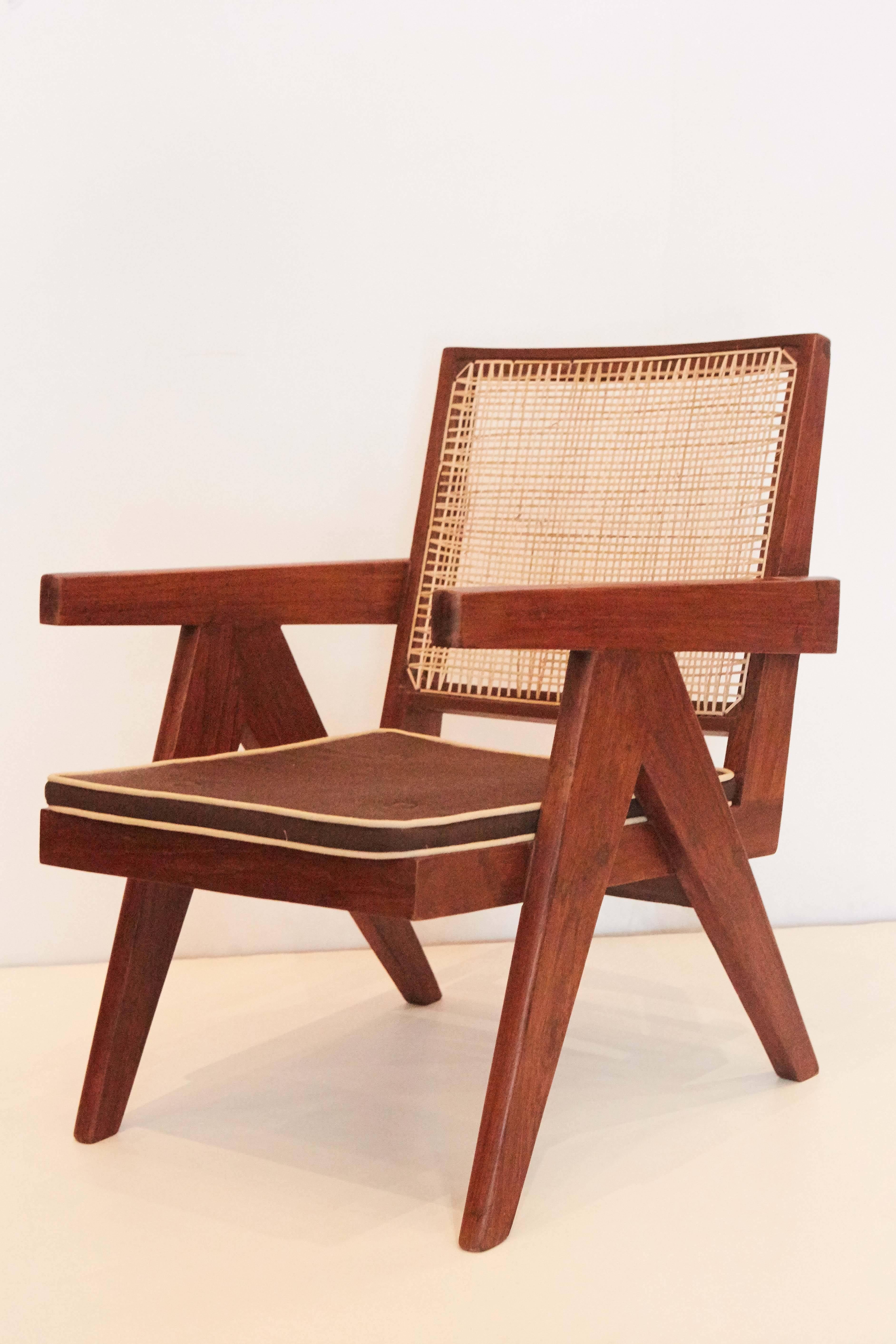 Pair of Pierre Jeanneret & Le Corbusier Easy Chairs, India / France, 1955 In Good Condition For Sale In Los Angeles, CA