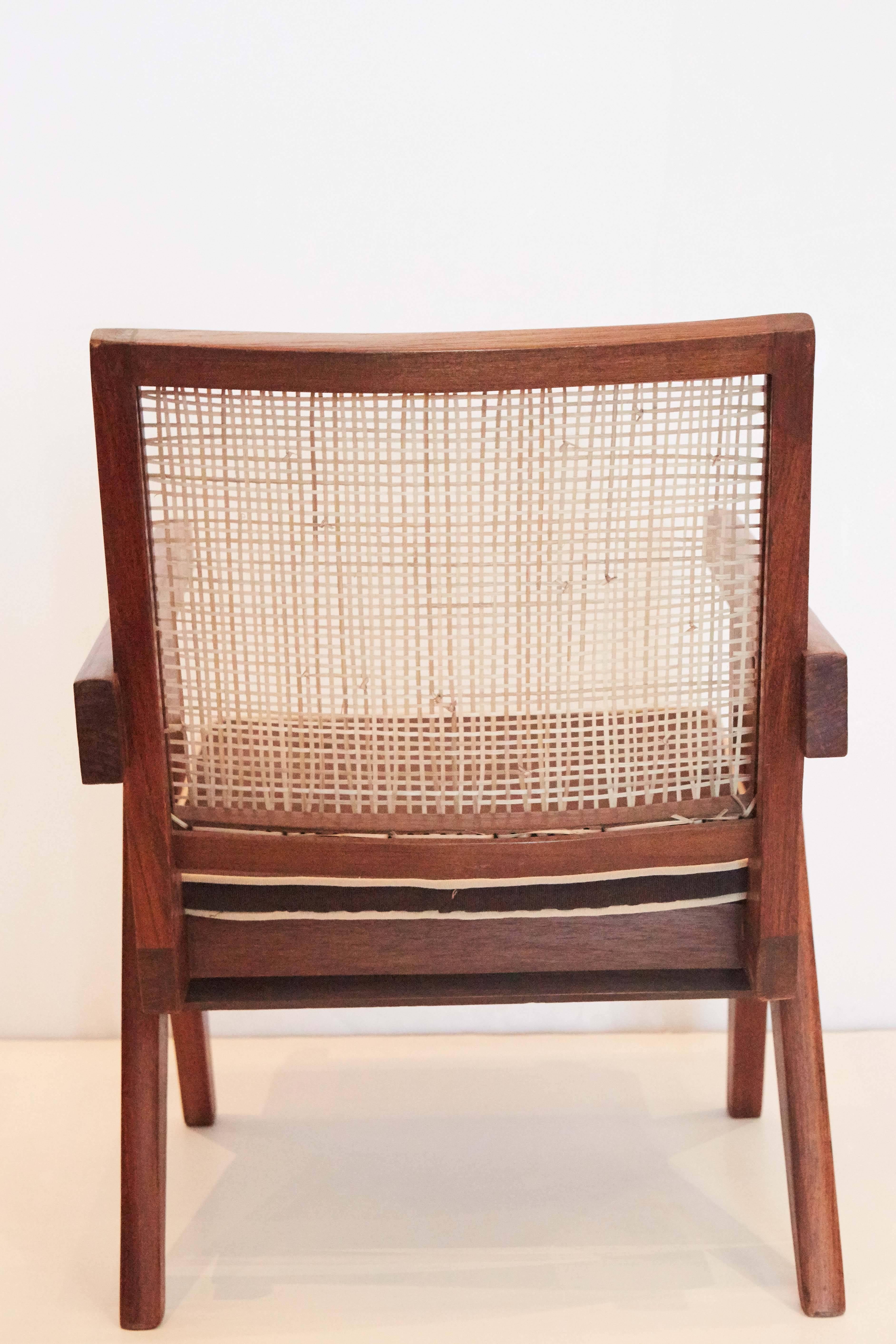 Cane Pair of Pierre Jeanneret & Le Corbusier Easy Chairs, India / France, 1955 For Sale