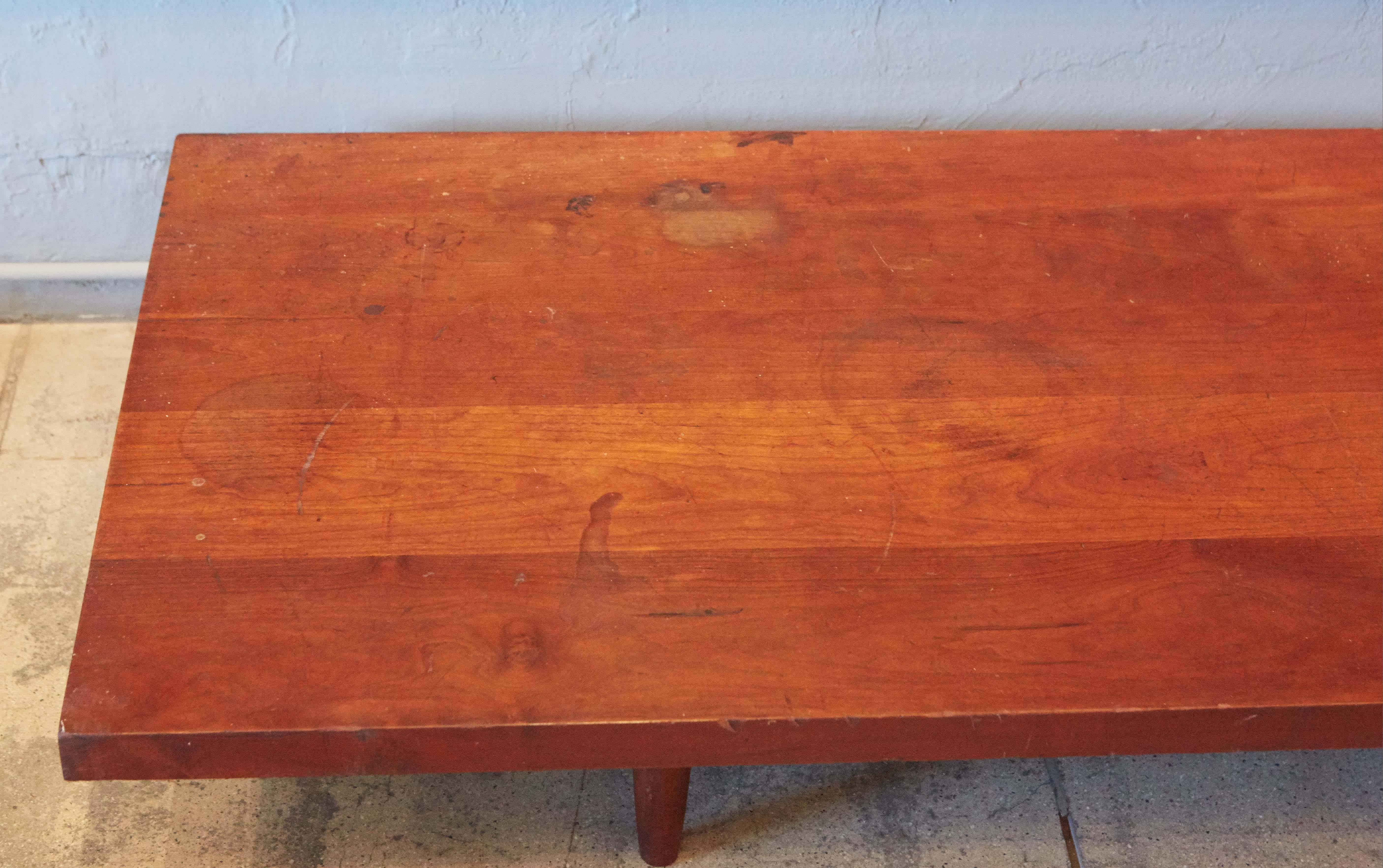 Long Low Cherry Table by George Nakashima, New Hope, Pennsylvania, 1956 In Good Condition In Los Angeles, CA