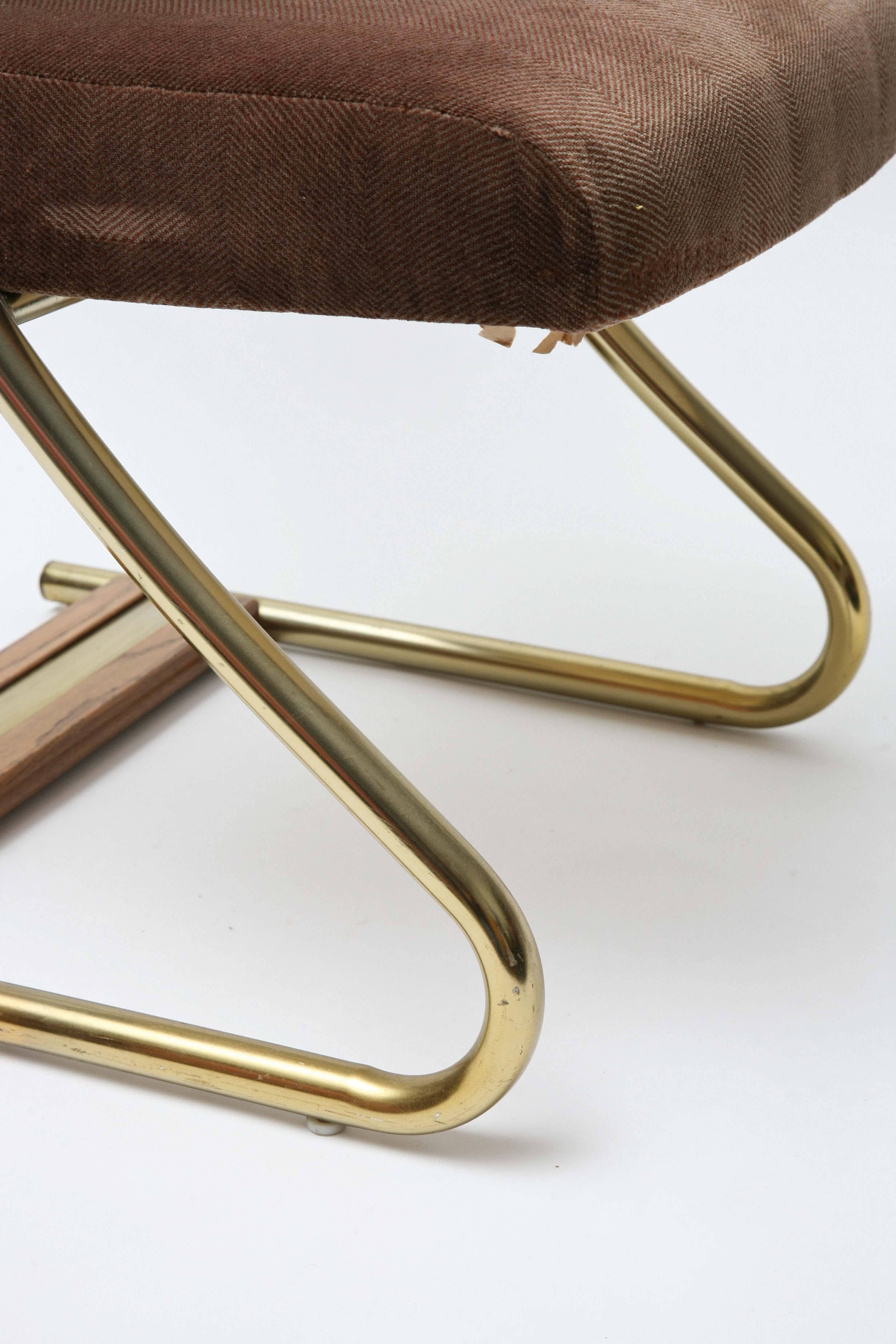 Late 20th Century Set of Four Brass Upholstered Dining Chairs by Daystrom, USA, 1970