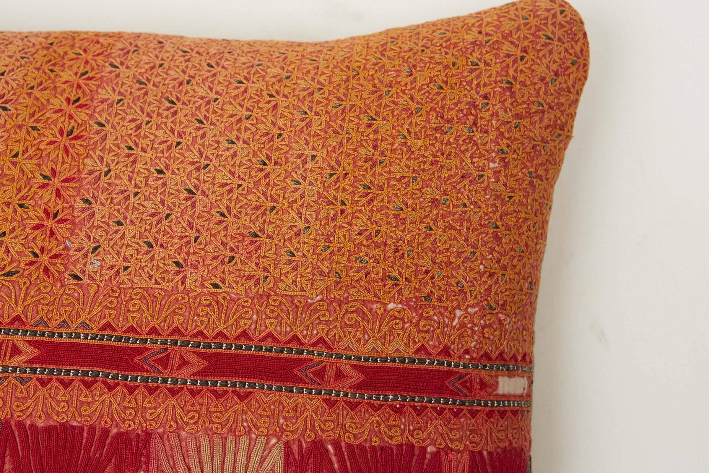 Vintage Afghani Pashtun Embroidered Pillow In Good Condition In Los Angeles, CA