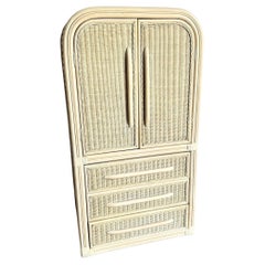 Armoire a cascata in vimini e rattan in stile Boho Chic Coastal