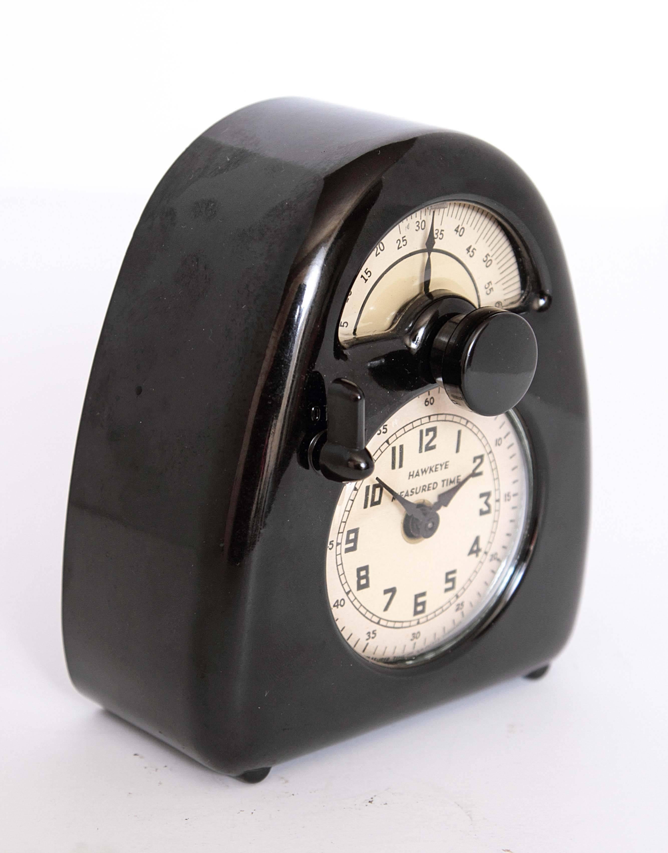 Isamu Noguchi Art Deco Bakelite Hawkeye Measured Time Clock / Timer

PRICE REDUCED

Essentially MINT example of this documented Art Deco Streamline Design ICON by Noguchi. An early Noguchi Industrial Design from 1932, pre-dating the iconic Radio
