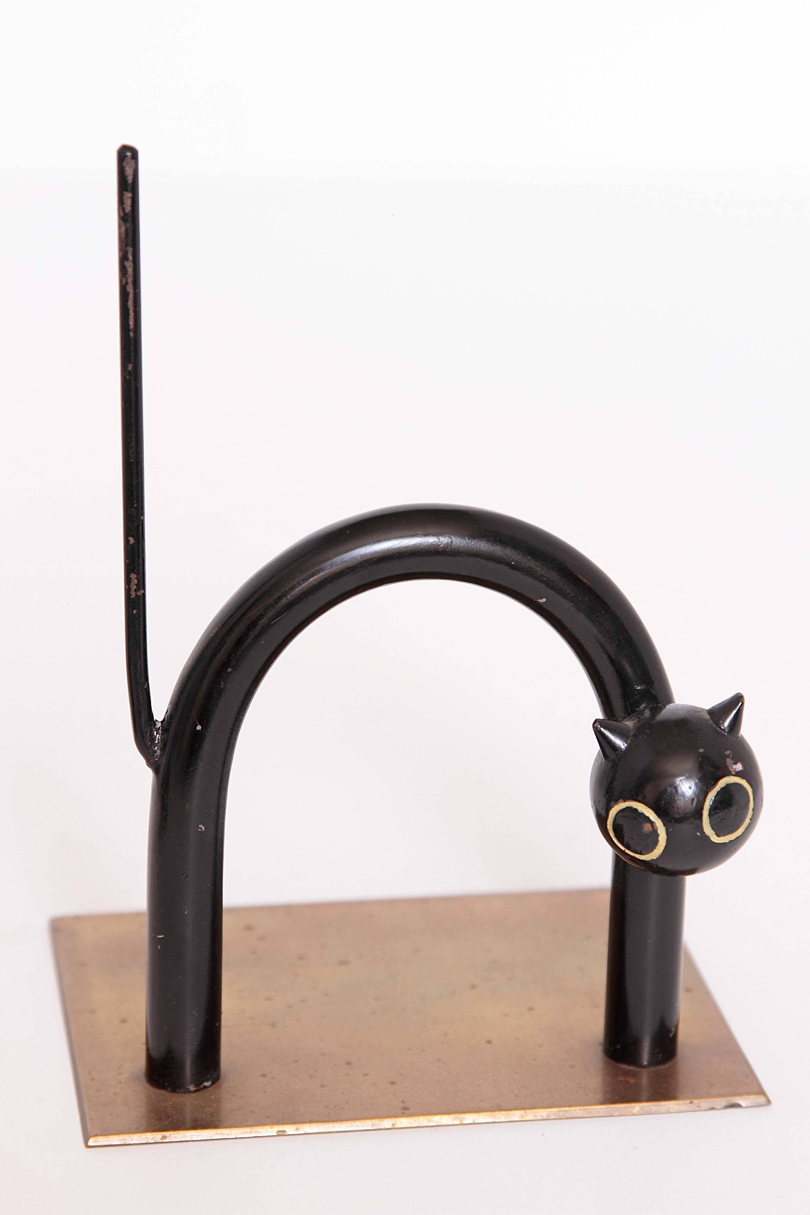Mid-20th Century Rare Large Chase Walter Von Nessen Bookend-Matched CAT Bookends