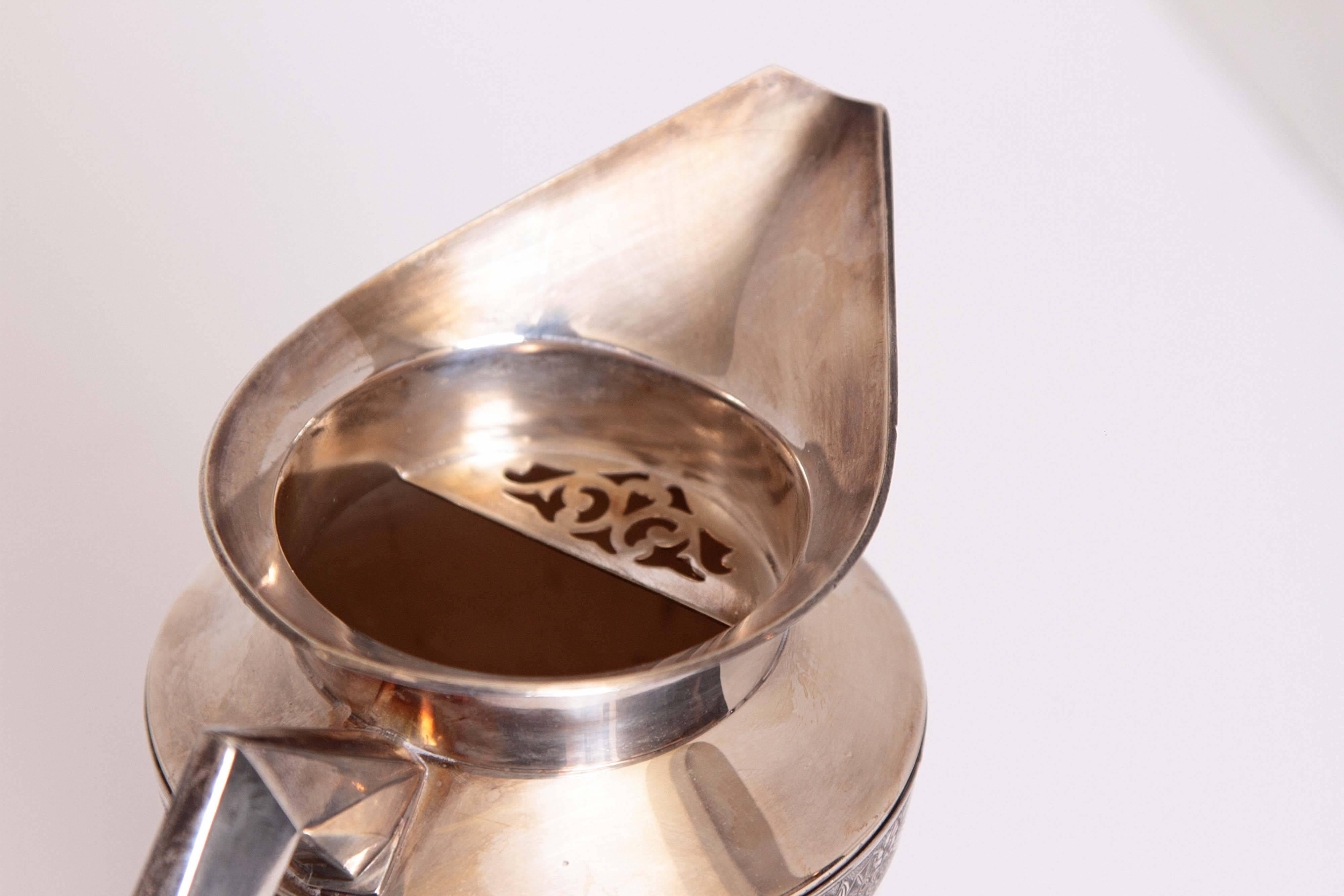 Early Benedict Modernistic Silver Plate Cocktail Pitcher by Albert Saunders 2