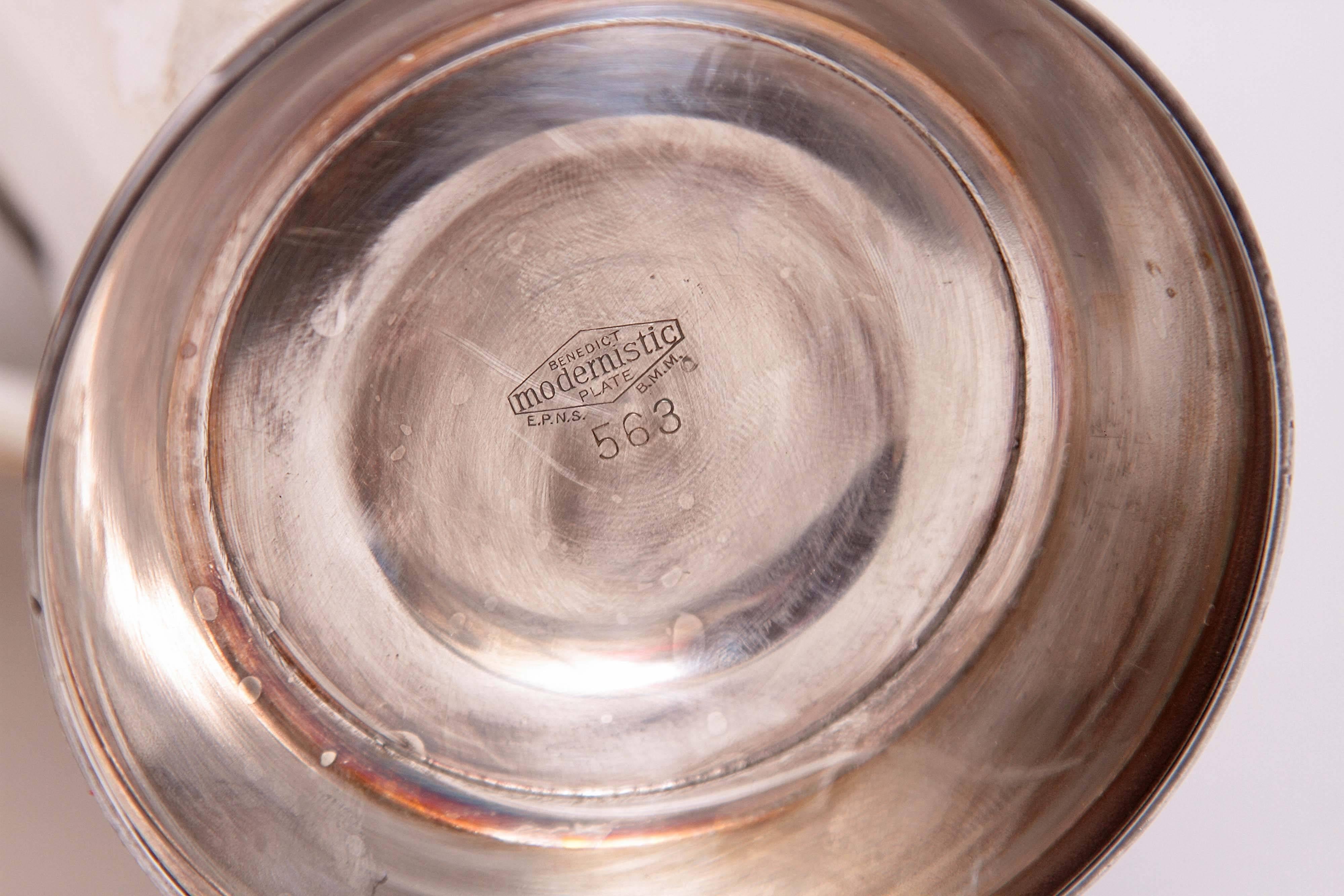 Early Benedict Modernistic Silver Plate Cocktail Pitcher by Albert Saunders 3