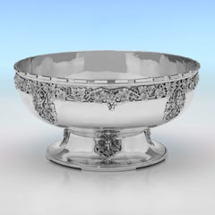 Mappin & Webb, ciotola da centro in argento sterling o fruttiera del 1940