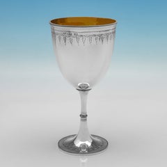 Calice da vino vittoriano in argento sterling realizzato a Londra nel 1862