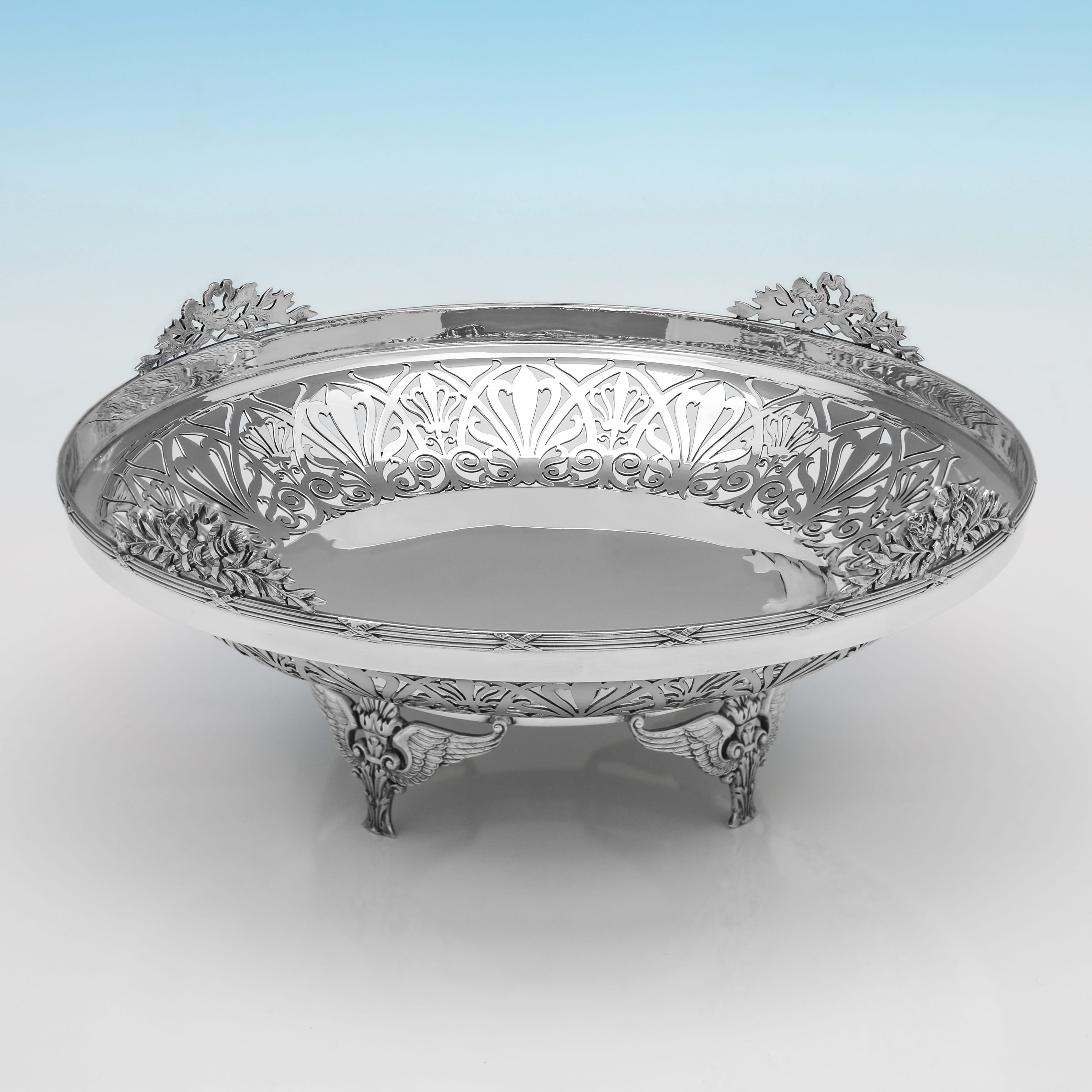 Mappin & Webb - antico piatto da centro in argento sterling del 1910