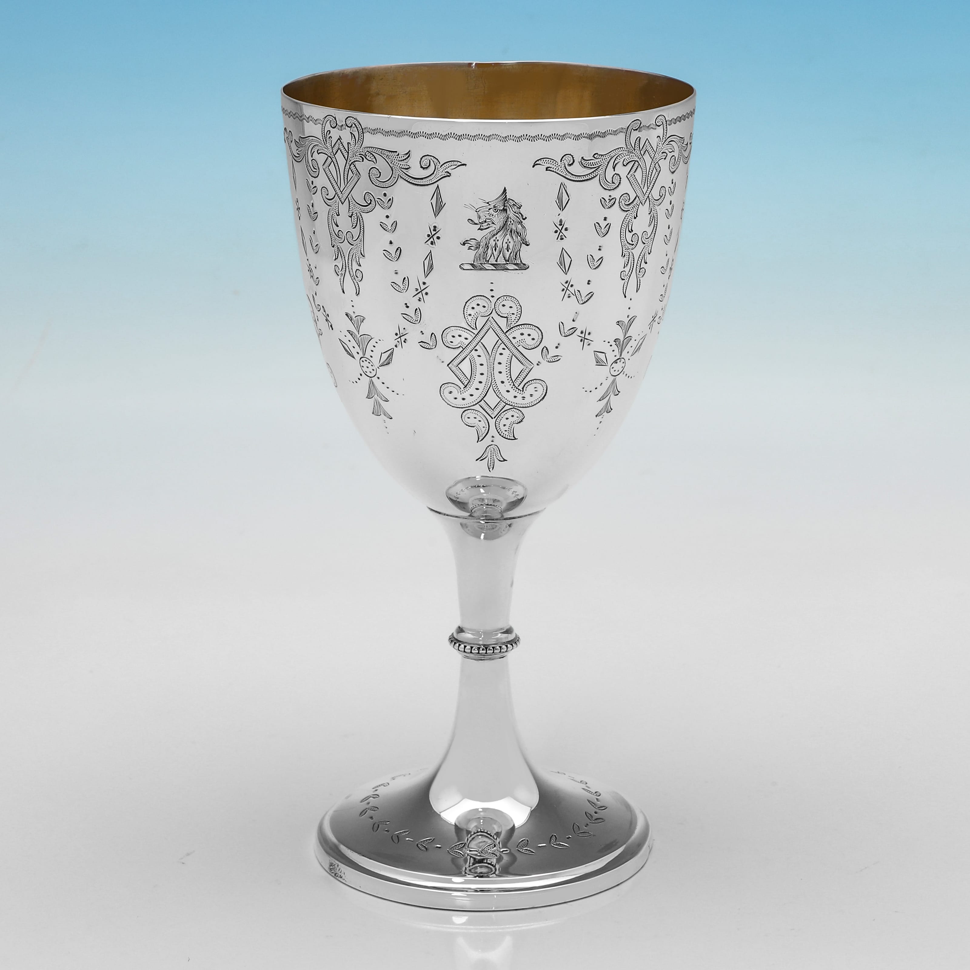 Calice da vino in argento antico vittoriano molto attraente realizzato nel 1869