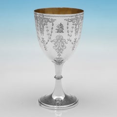 Calice da vino in argento antico vittoriano molto attraente realizzato nel 1869