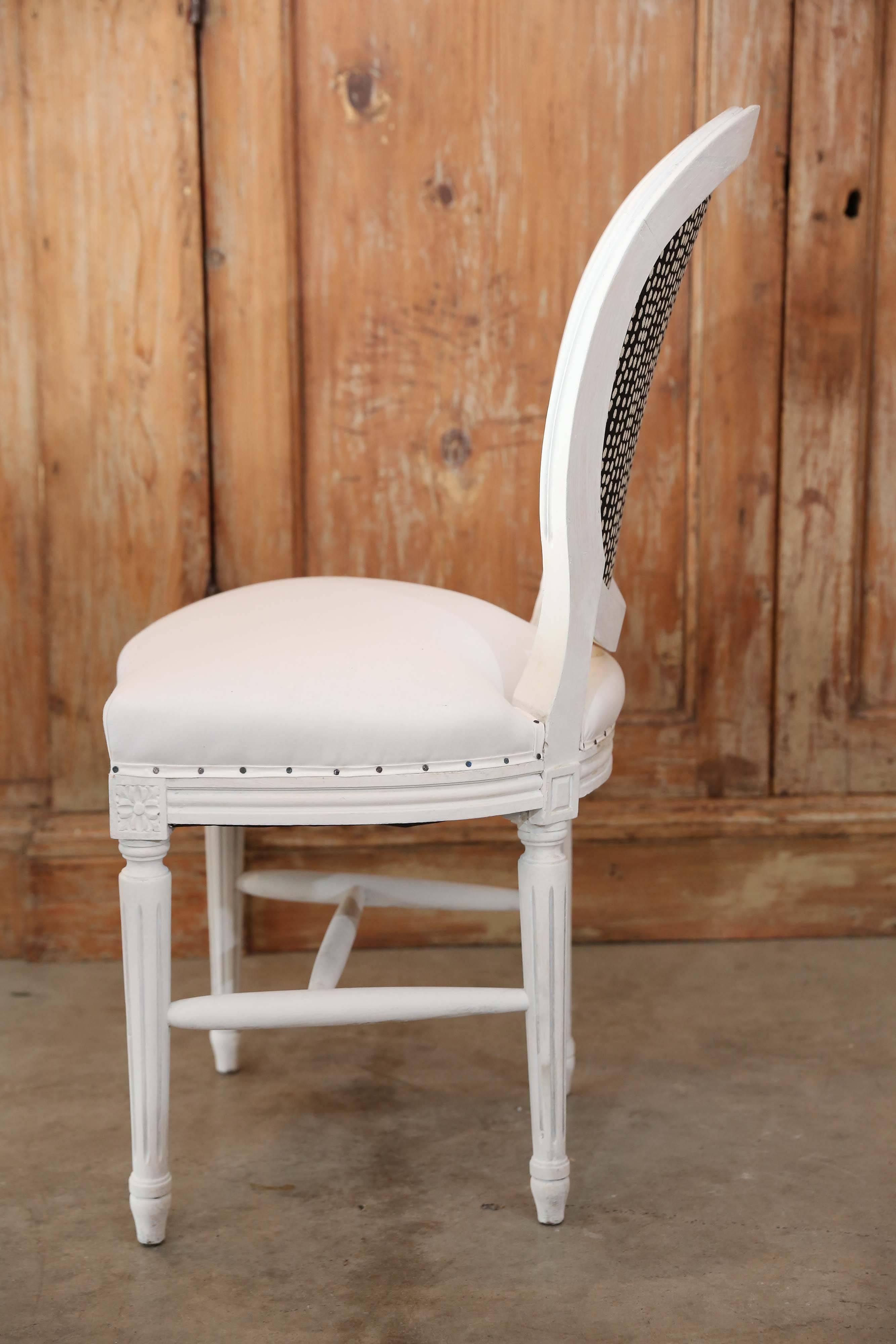 Louis XVI Style Round Back Set of Ten Dining Chairs, circa 1900 from France In Good Condition In Houston, TX