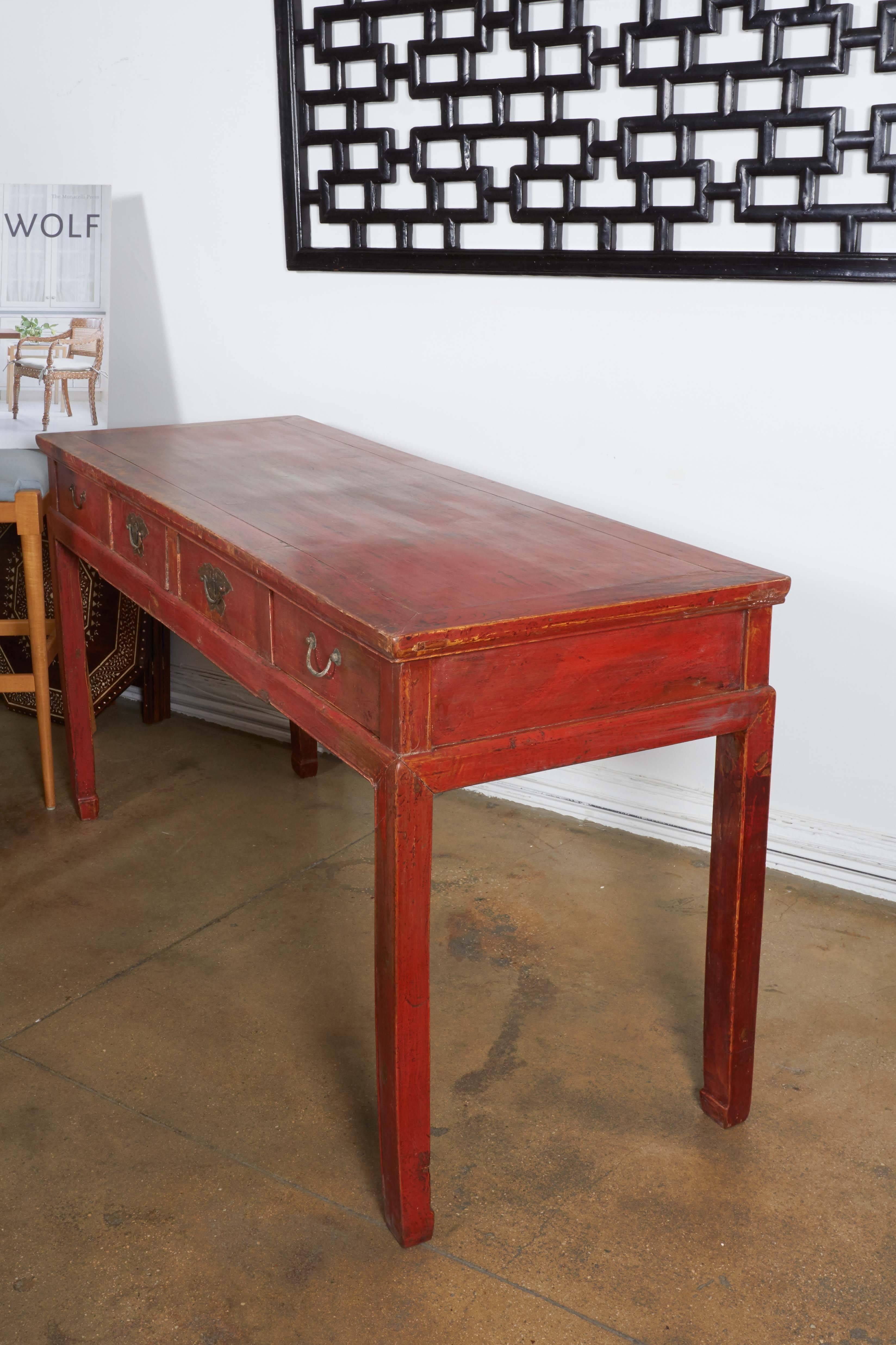 Red Lacquered Scholar's Desk 2