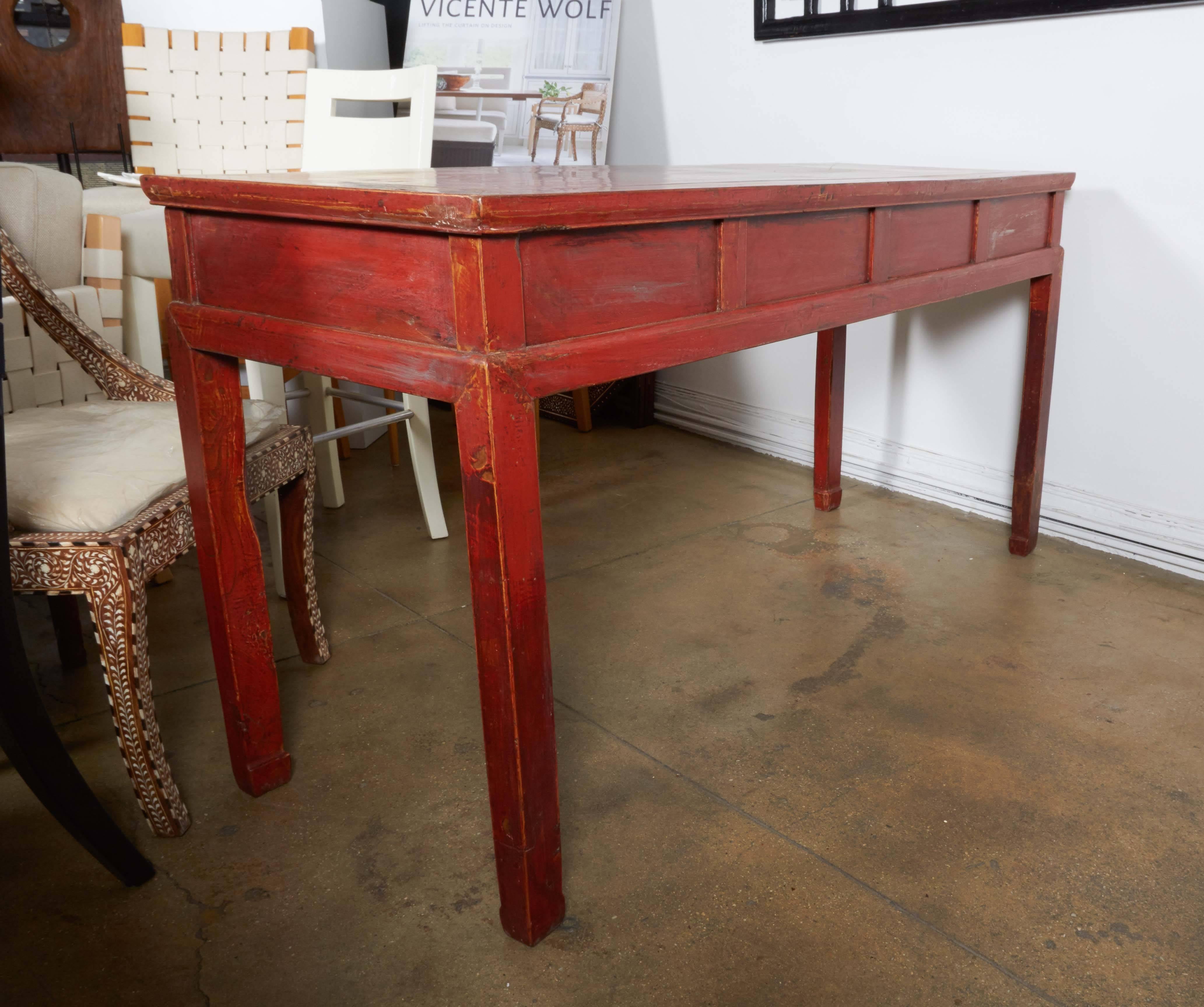 Red Lacquered Scholar's Desk 3