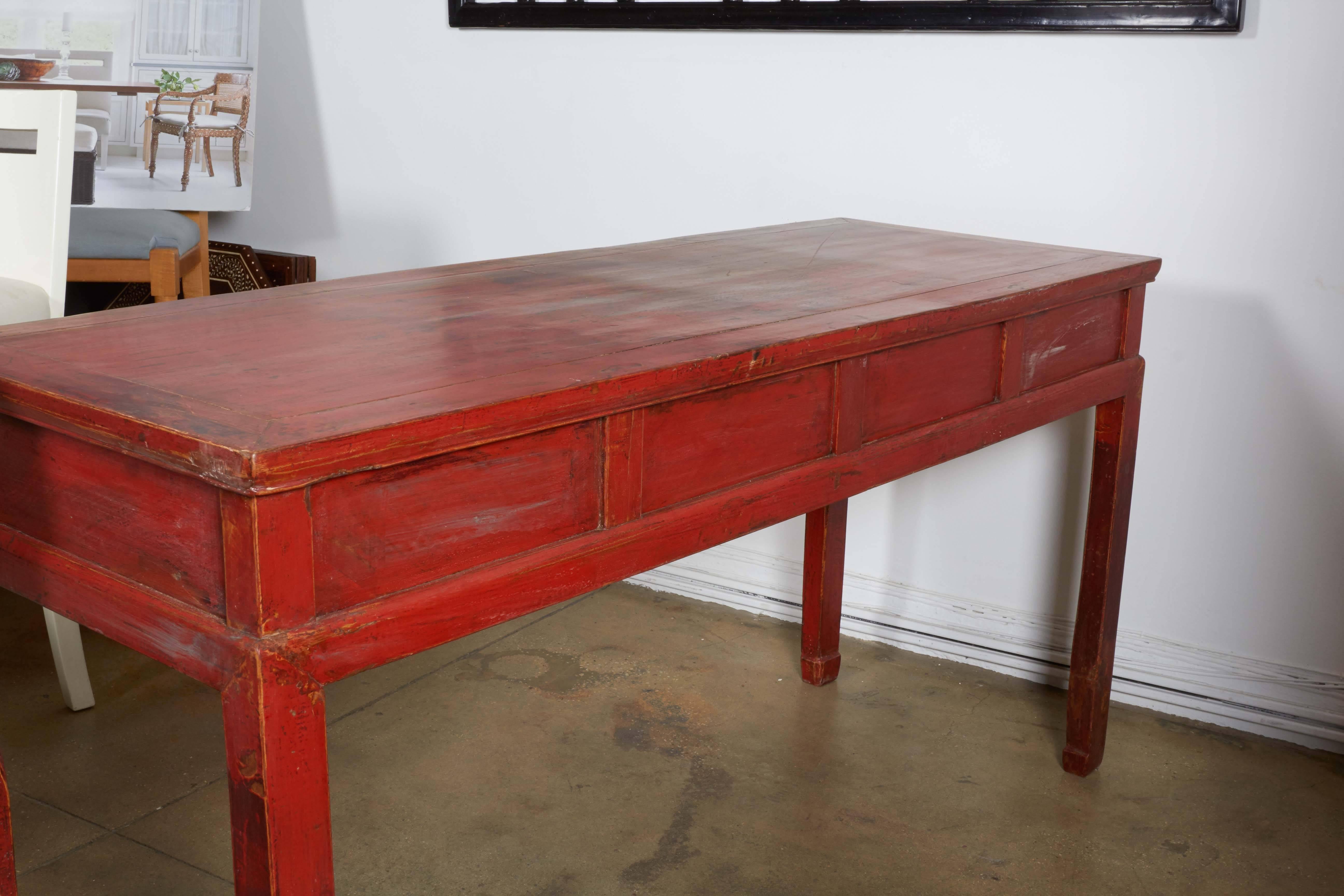 Red Lacquered Scholar's Desk 4