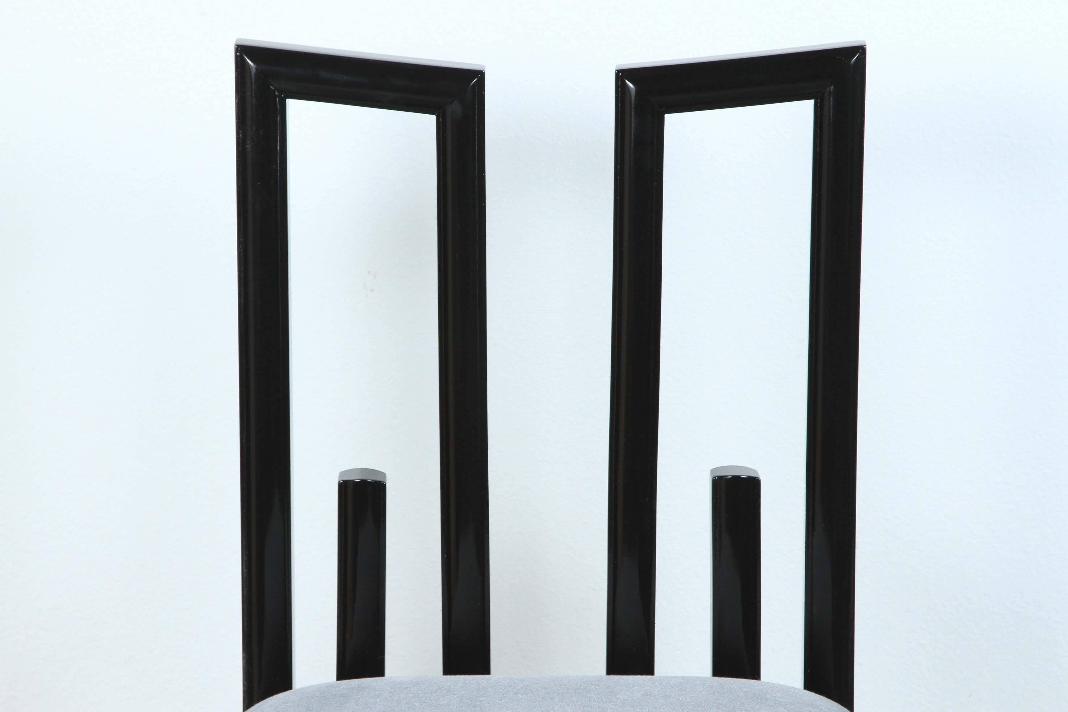 Set of Four Greek Key Dining Chairs by James Mont In Excellent Condition In New York, NY