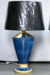 Blue and Yellow Pottery Lamps