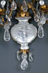 Rock Crystal French Gilt Sconces
