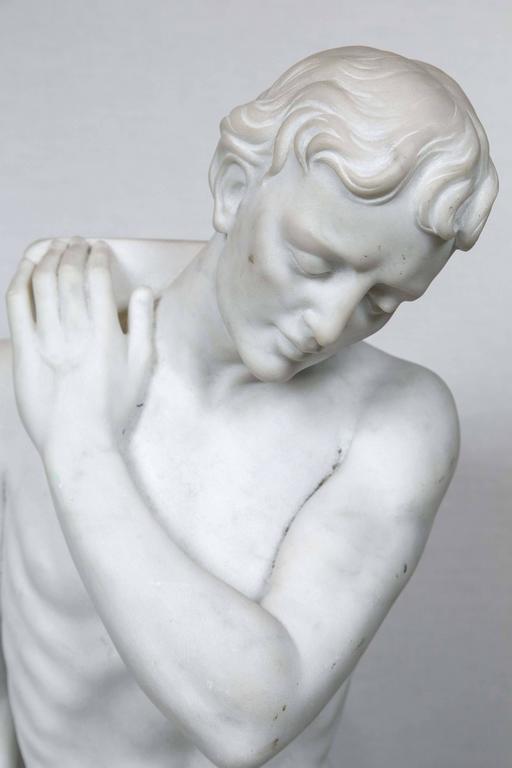 Pair of White Marble Sculptures For Sale at 1stdibs