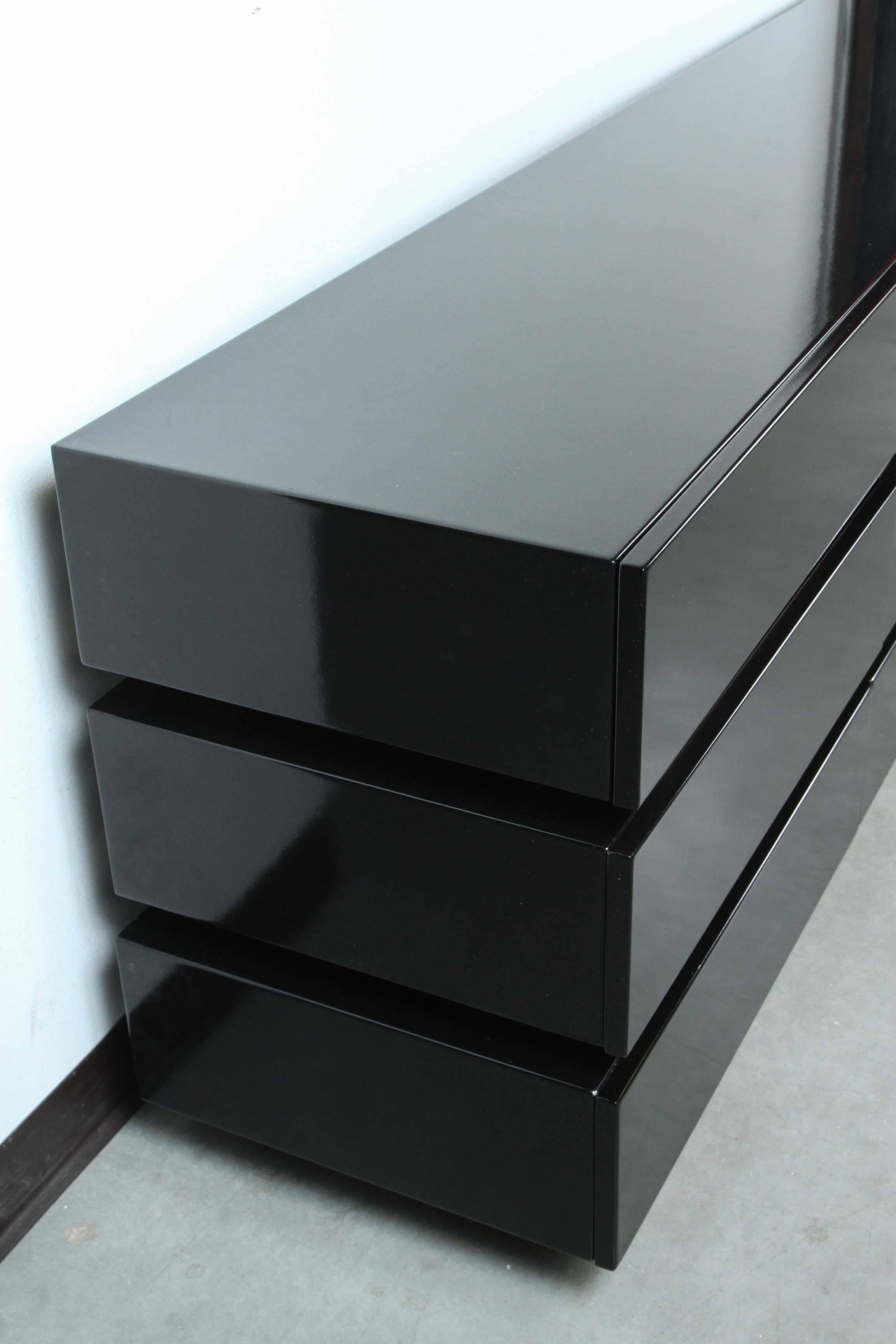 Stunning Black Lacquered Dresser 1