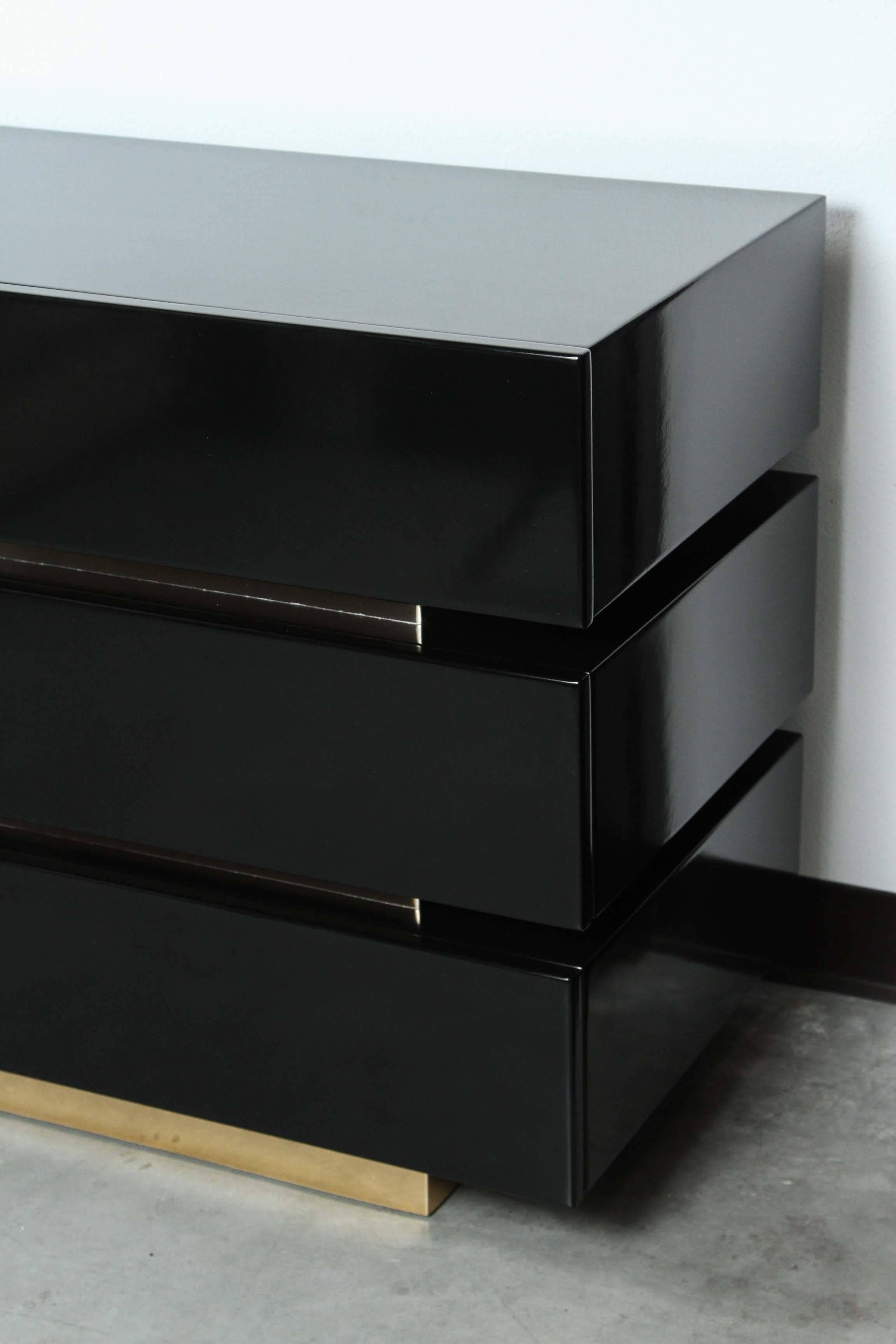 Stunning Black Lacquered Dresser 3