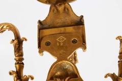 Pair of Louis XVI Doré Bronze and Wedgwood Three-Light Sconces, E. F. Caldwell