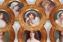 12 American, Vienna Style, CAC/Lenox Porcelain Portrait Plates, Tiffany & Co