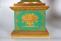 Monumental Pair of French Paris Porcelain Botanical Painted Vases with Rams Head